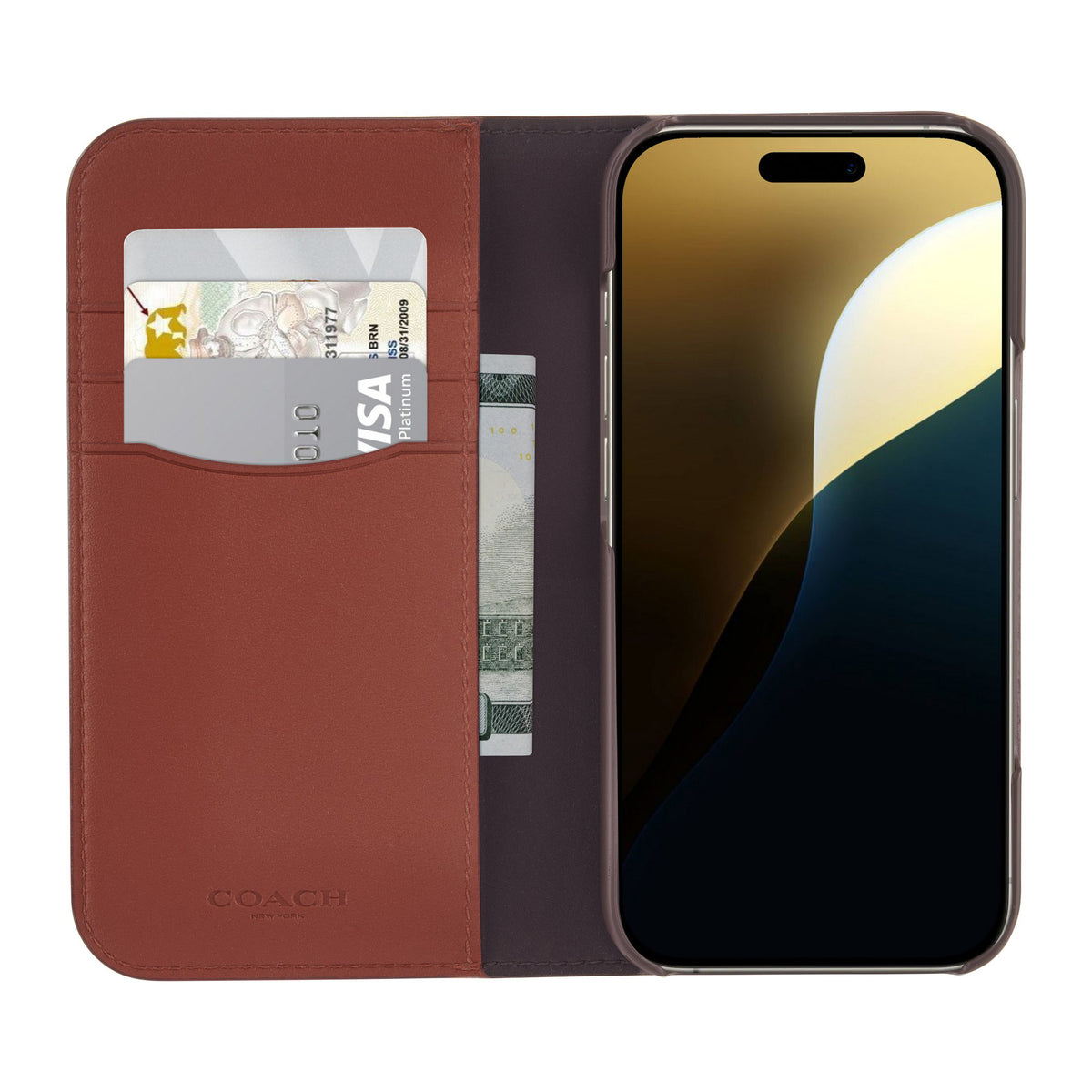 iPhone 16 Pro Coach Folio Signature C Case - Tan - 15-13365