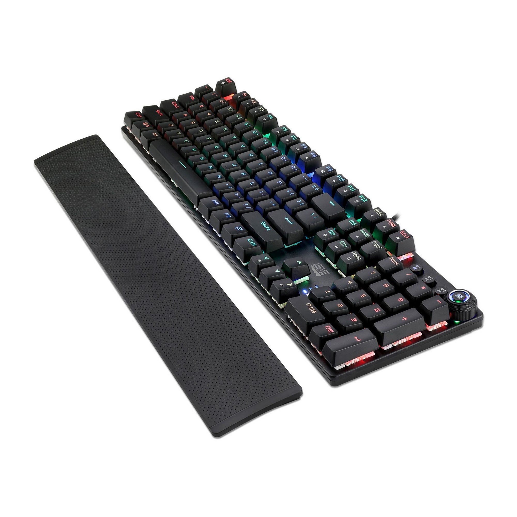 Adesso RGB Programmable Mechanical Gaming Keyboard with Detachable Magnetic Palmrest - 15-13927