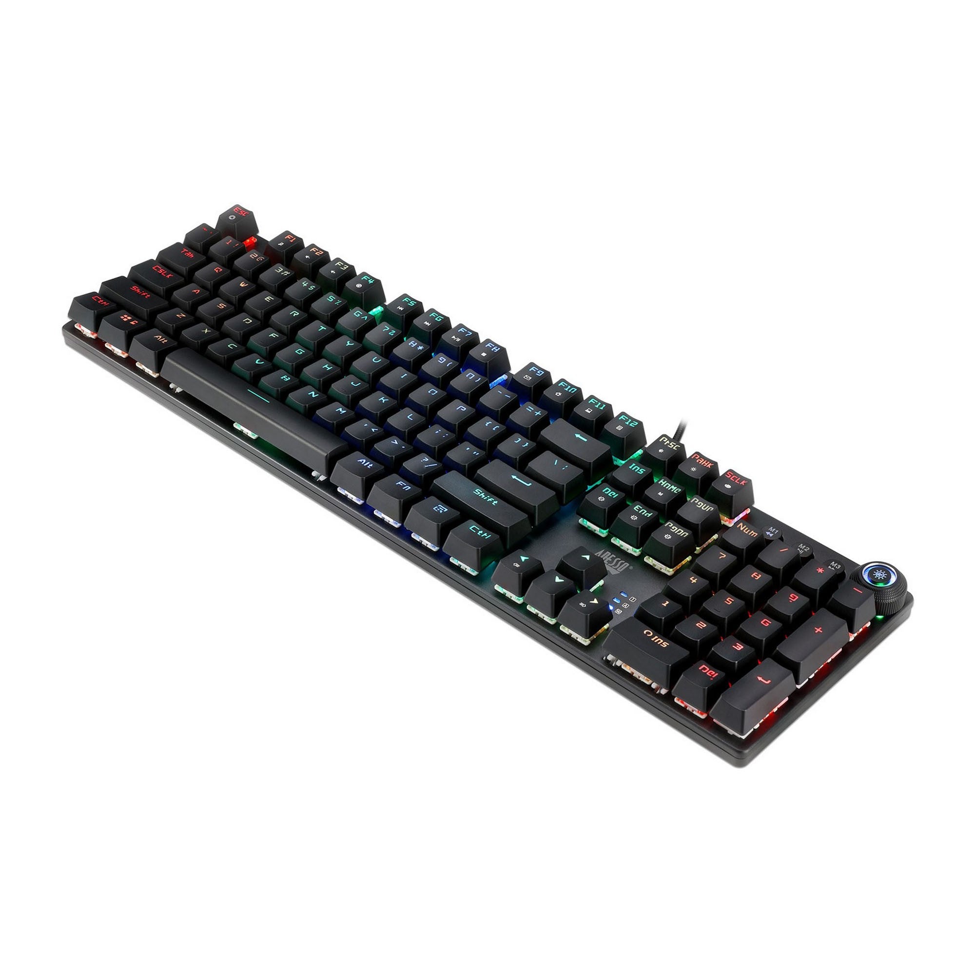 Adesso RGB Programmable Mechanical Gaming Keyboard with Detachable Magnetic Palmrest - 15-13927