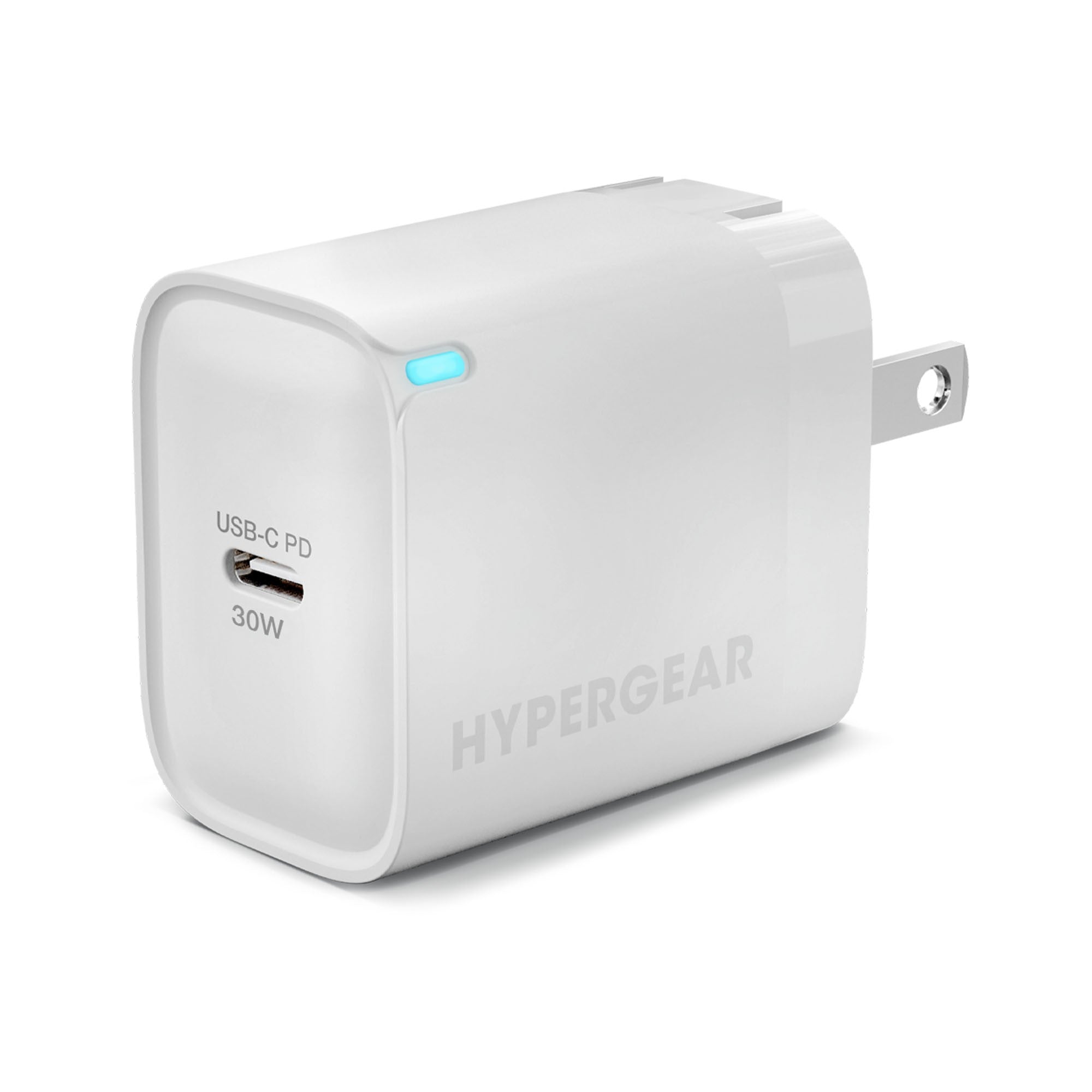 Hypergear 30W USB-C PD Wall Charger Hub w/LED - White - 15-14071
