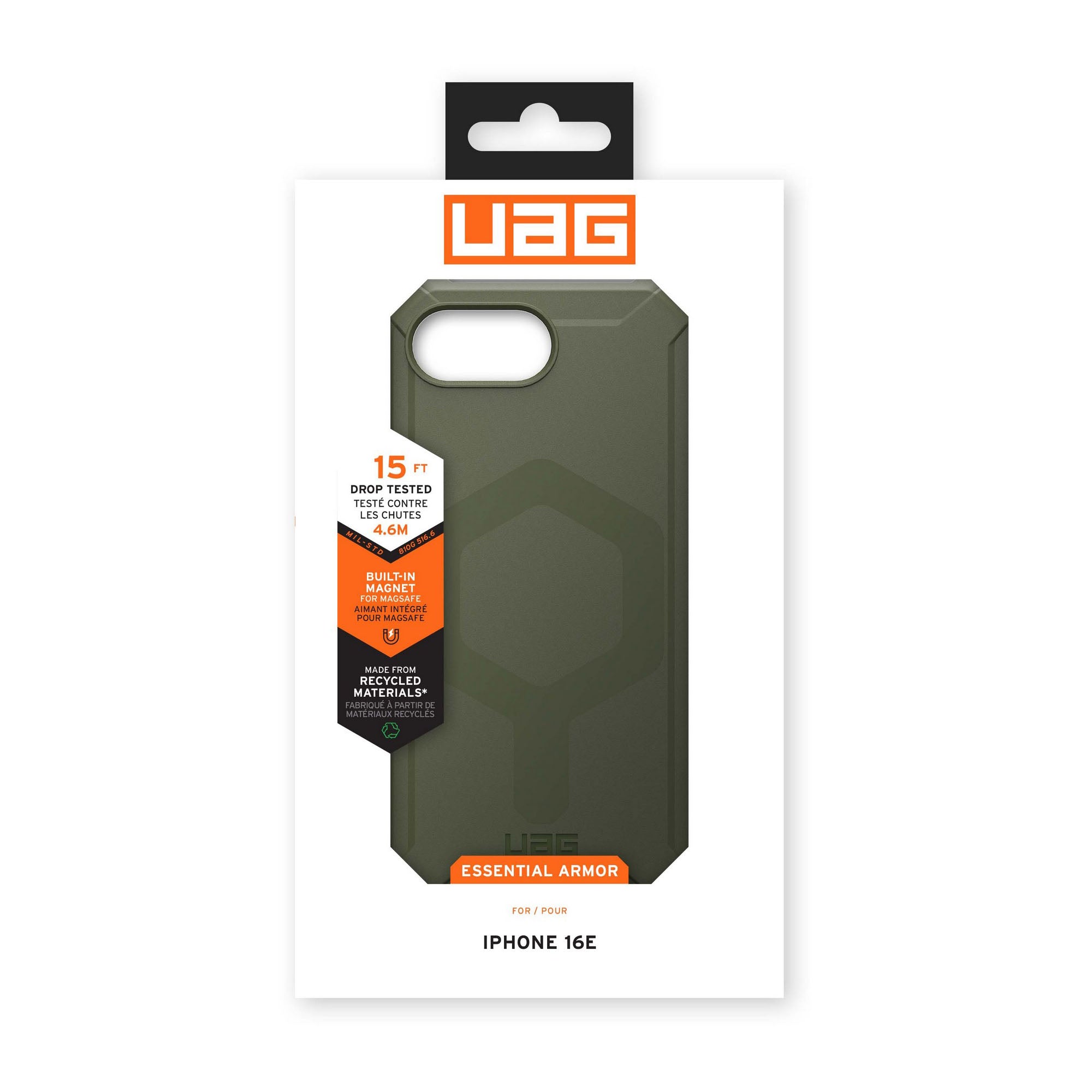 iPhone 17e/16e UAG Essential Armor MagSafe Case - Olive Drab - 15-14086