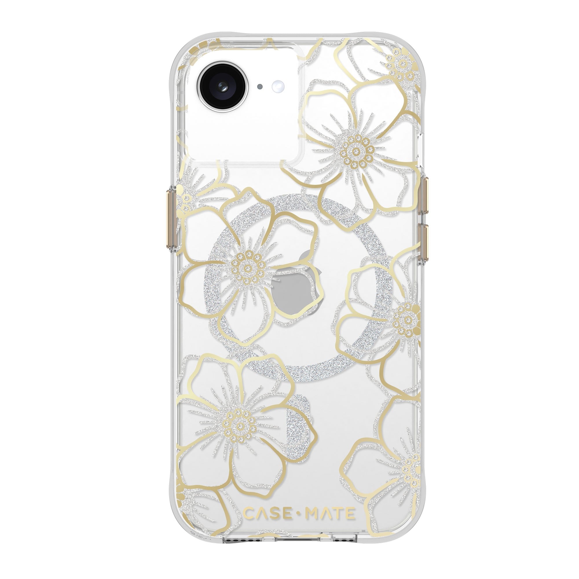 iPhone 17e/16e/15/14/13 Case-Mate Floral Gems MagSafe Case - Gold - 15-14094