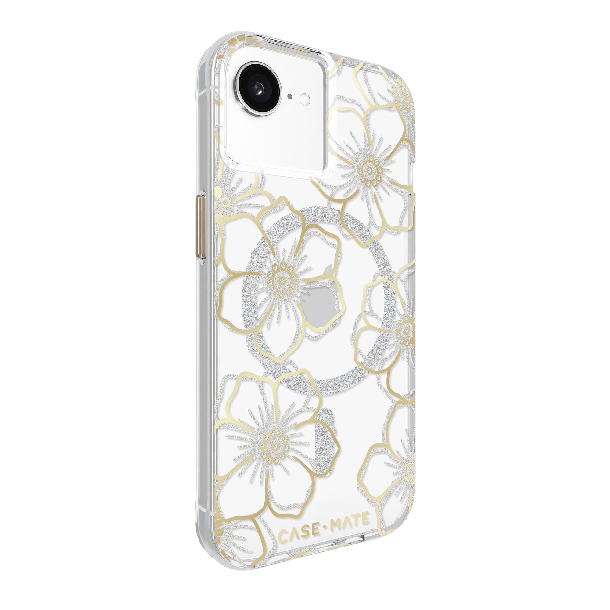 iPhone 17e/16e/15/14/13 Case-Mate Floral Gems MagSafe Case - Gold - 15-14094