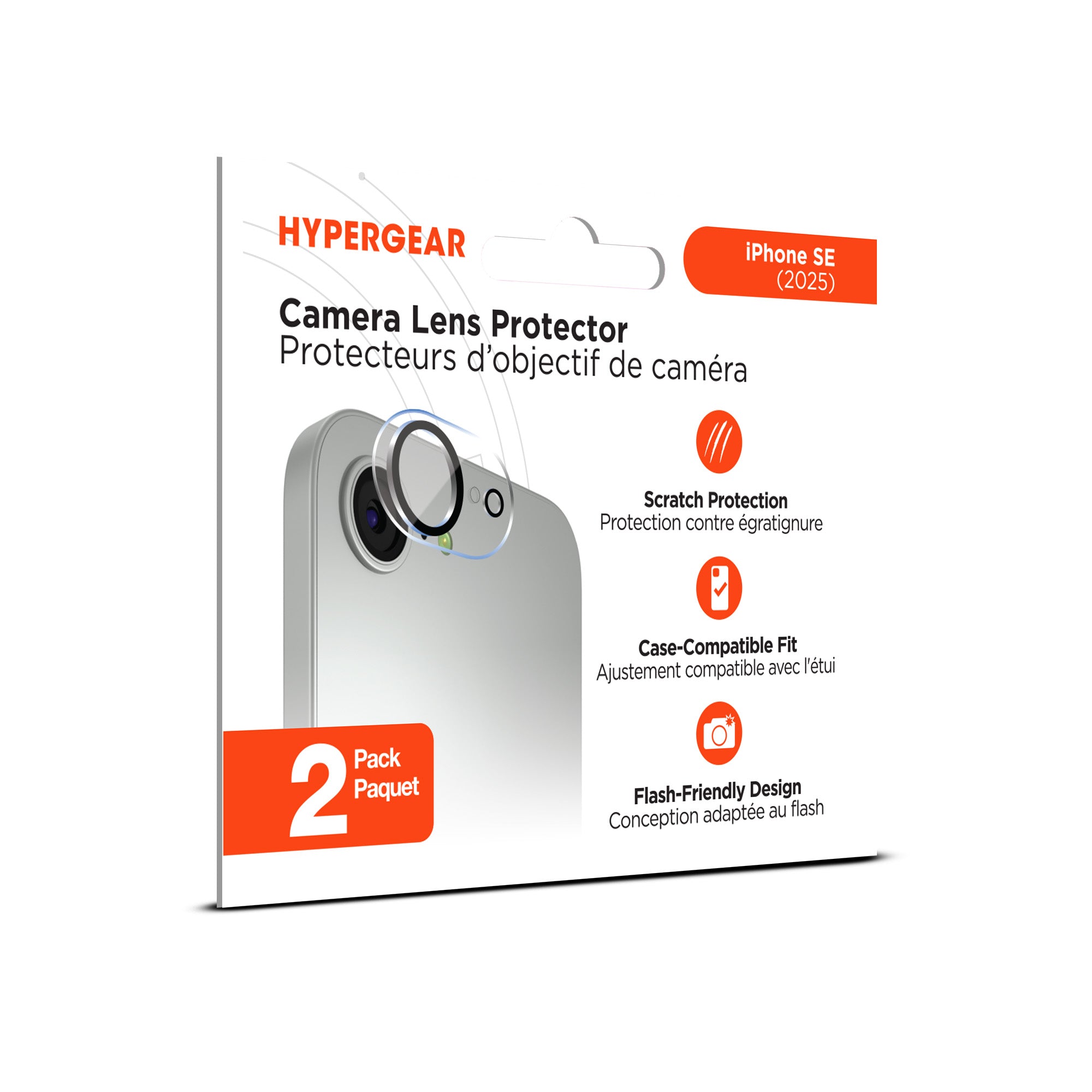 iPhone 17e/16e HyperGear Lens Protector - 2 Pack - 15-14104