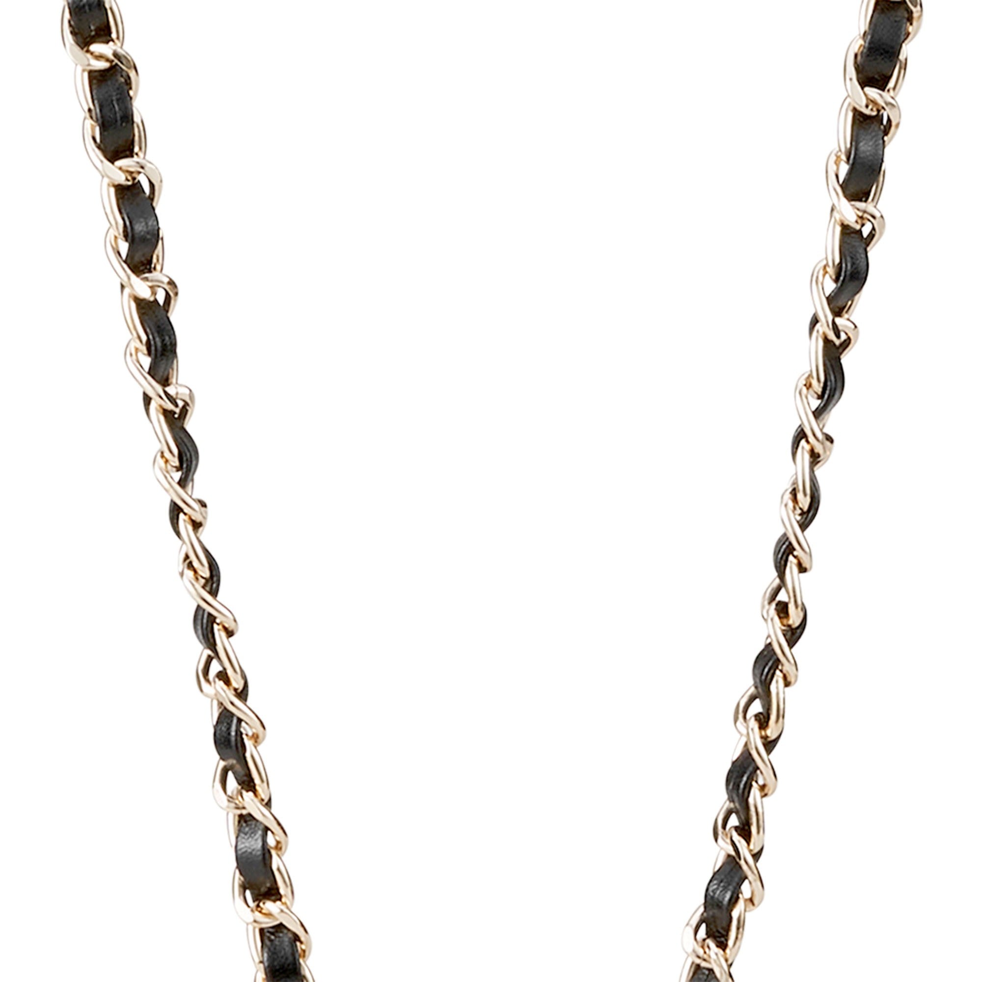 Universal Case-Mate Crossbody Chain - Gold/Black Leather - 15-14211