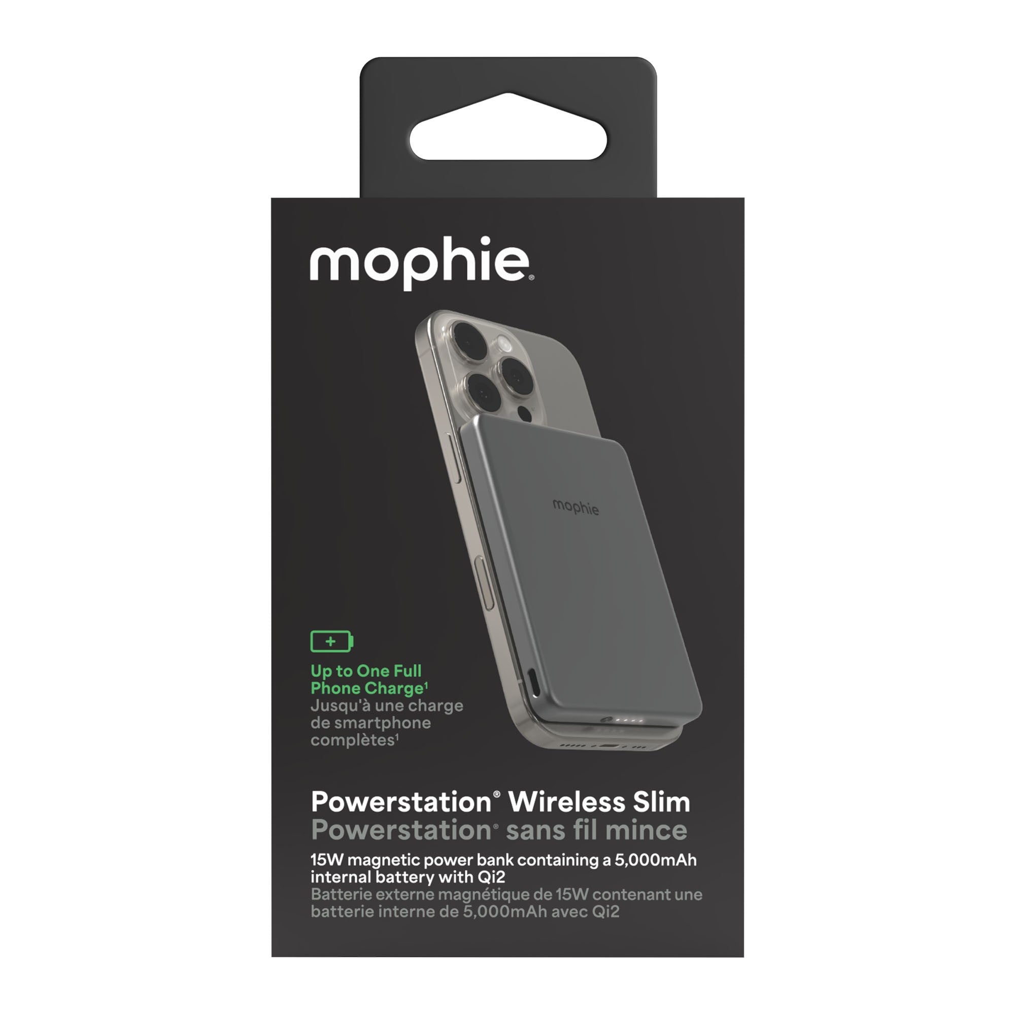 Mophie Qi2 5,000 mAh Powerstation Wireless Slim - Black - 15-14242