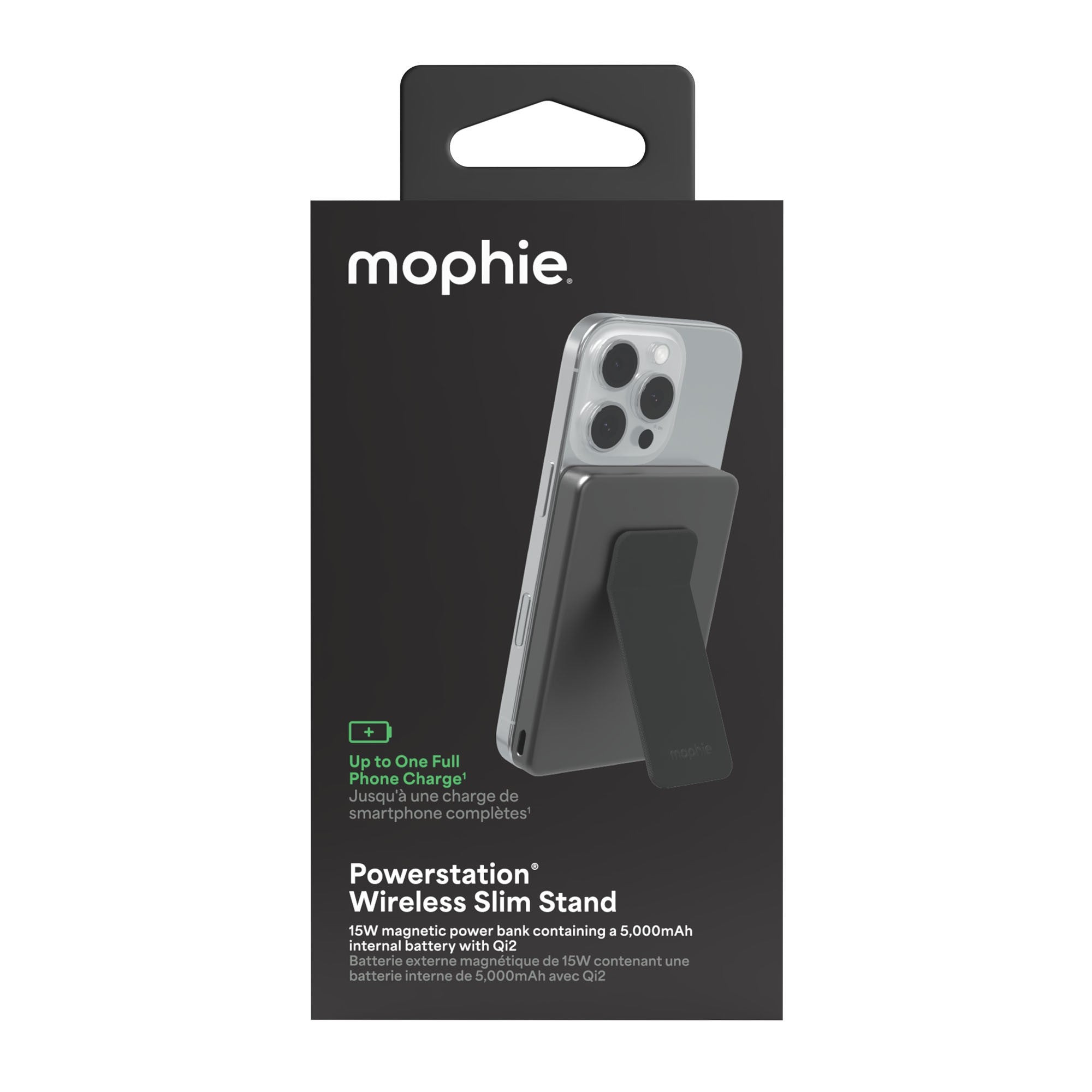 Mophie Qi2 5,000 mAh Powerstation Wireless Slim with Stand - Black - 15-14243