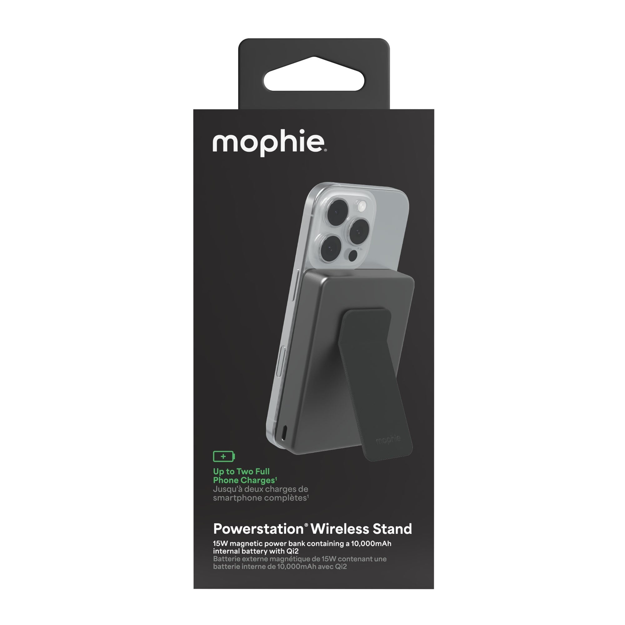 Mophie Qi2 10,000 mAh Powerstation Wireless with Stand - Black - 15-14245