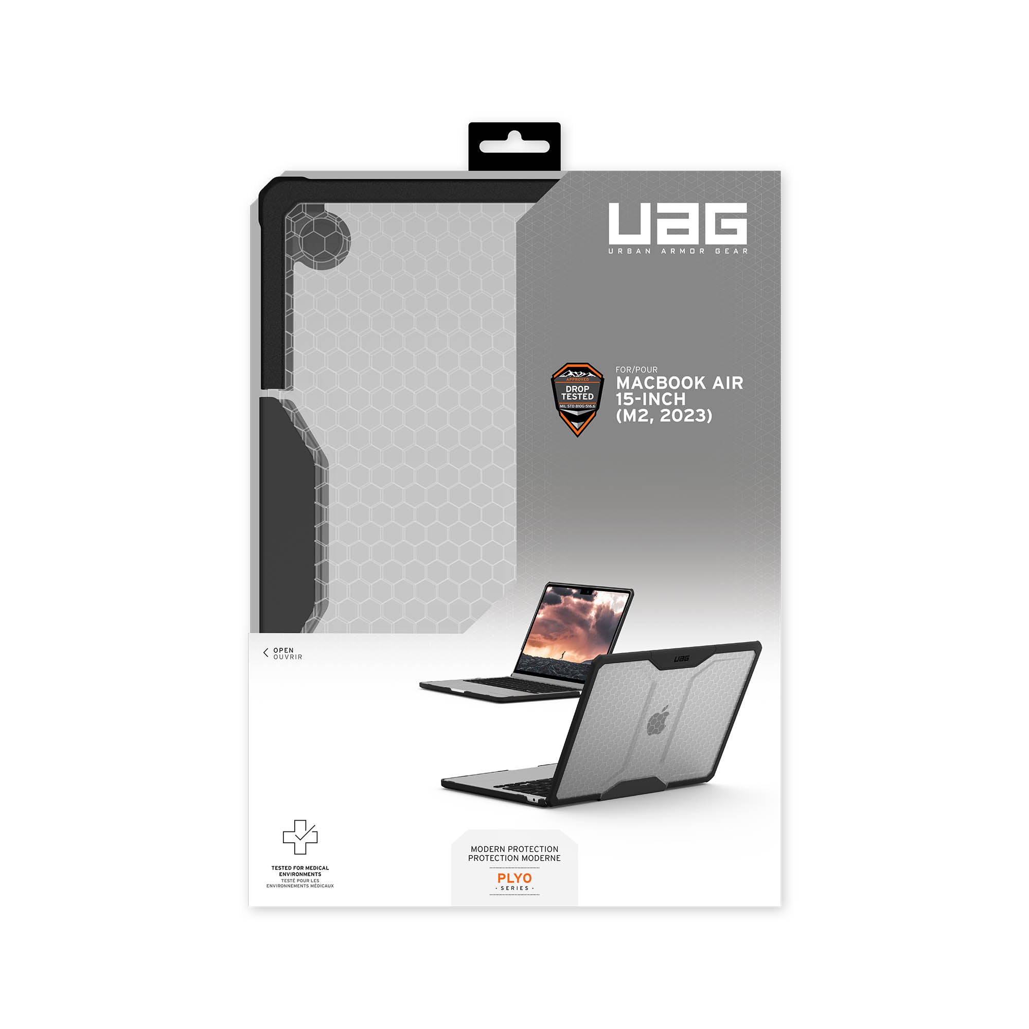 MacBook Air 15-in. (M2/M3/M4) UAG Plyo Case - Ice/Black - 15-14287
