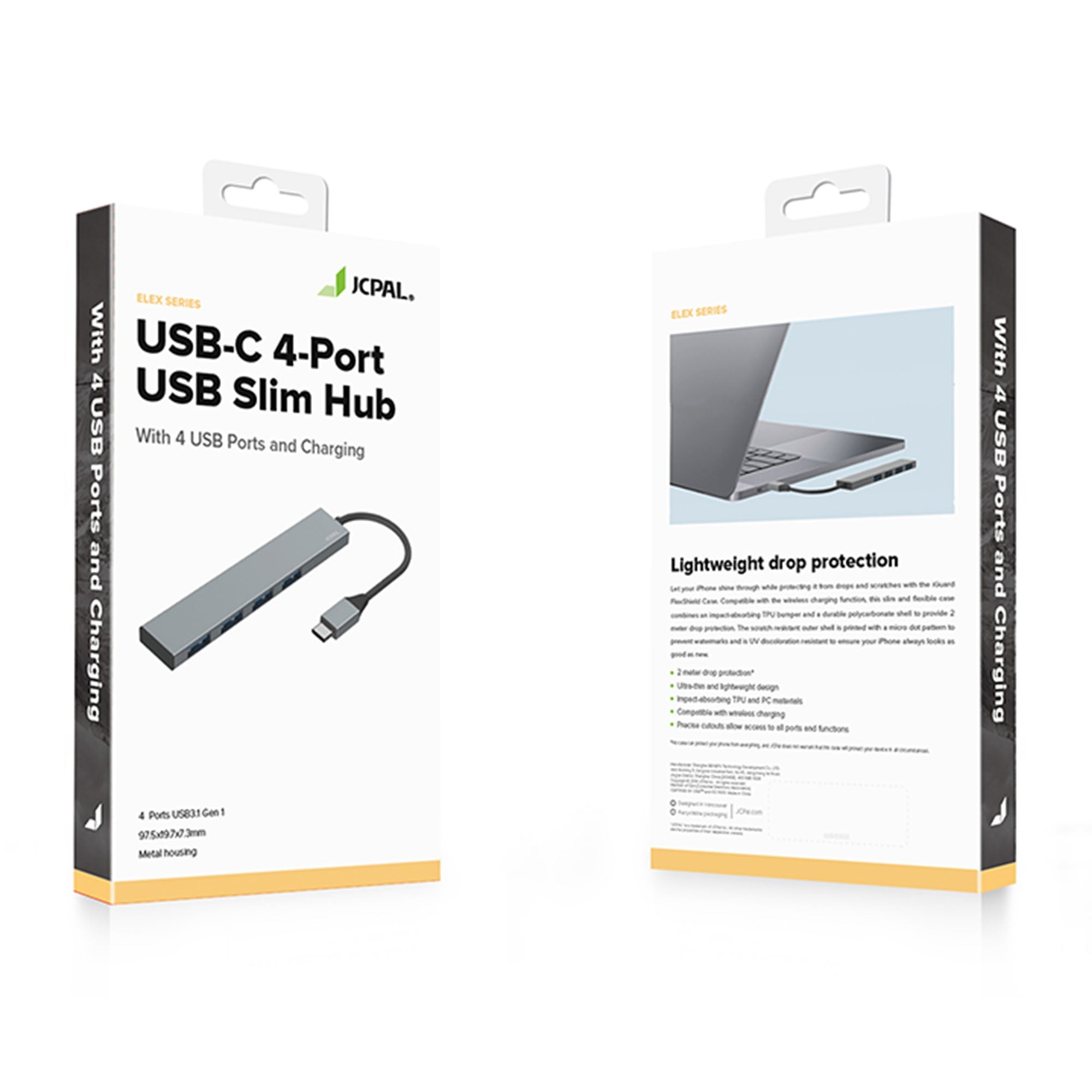 JCPal Linx USB-C 4-Port Hub - Black - 15-14371