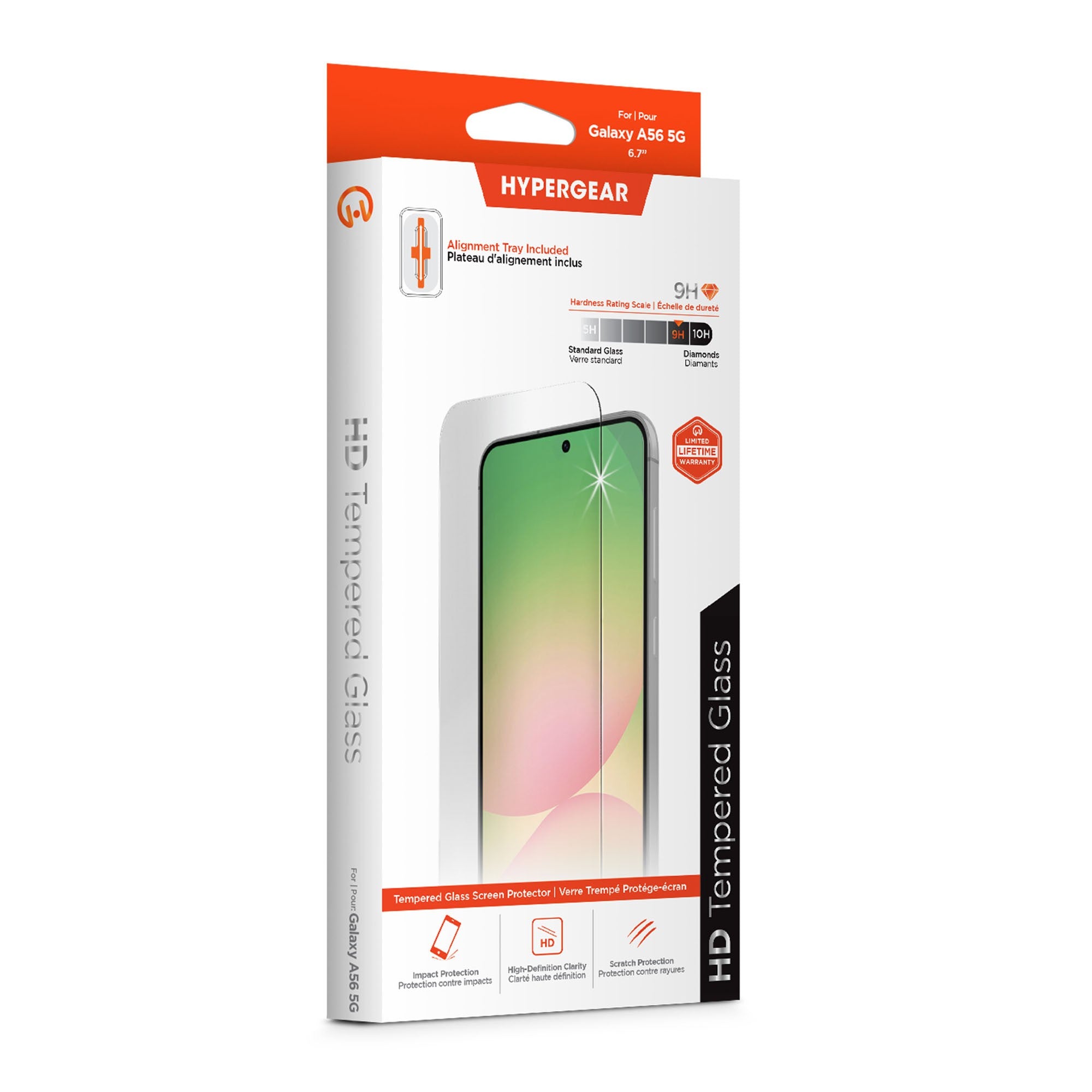 Samsung Galaxy A56 HyperGear Tempered Glass Screen Protector w/Dust-Free Install Tray - 15-14378