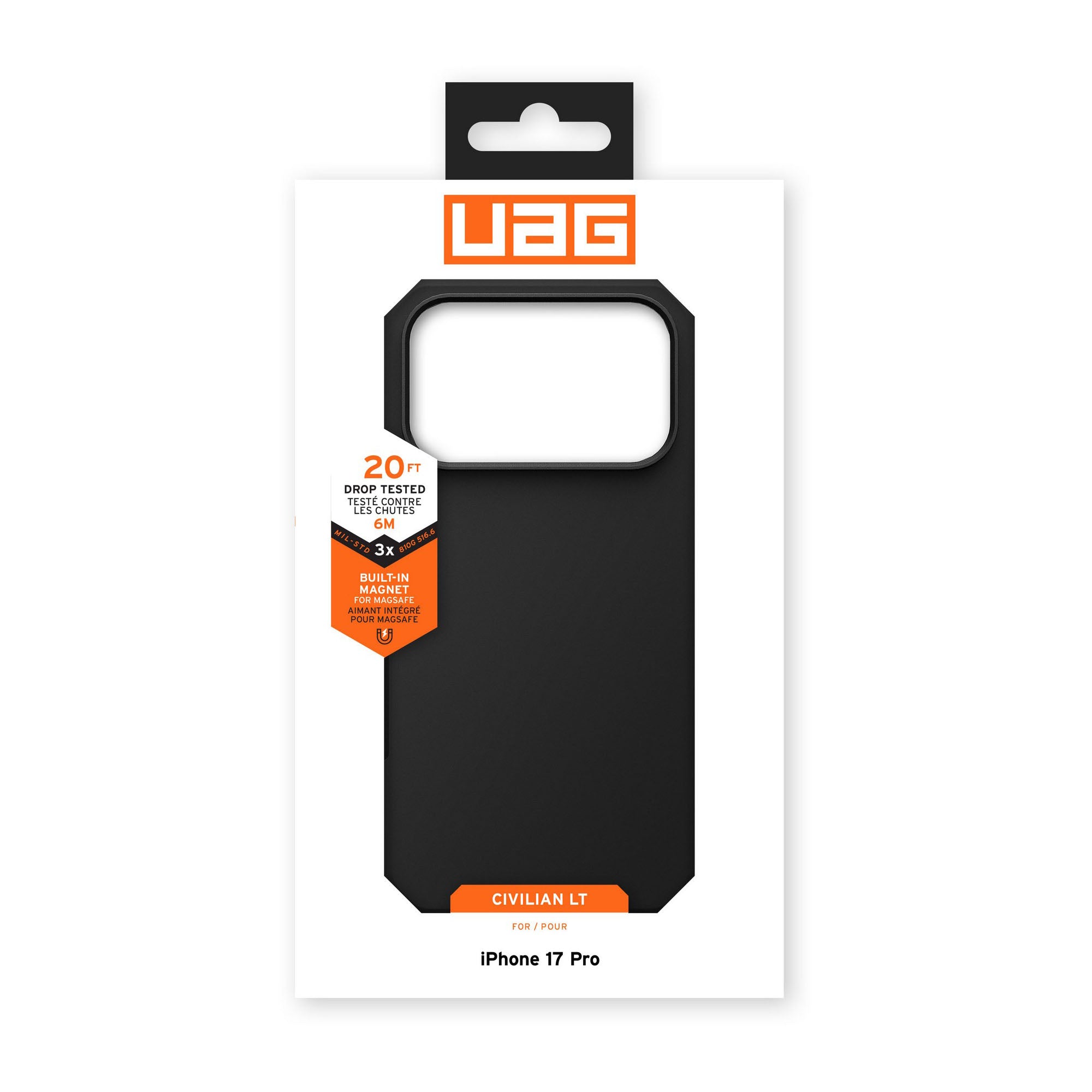 iPhone 17 Pro UAG Civilian LT MagSafe Case - Black - 15-14472