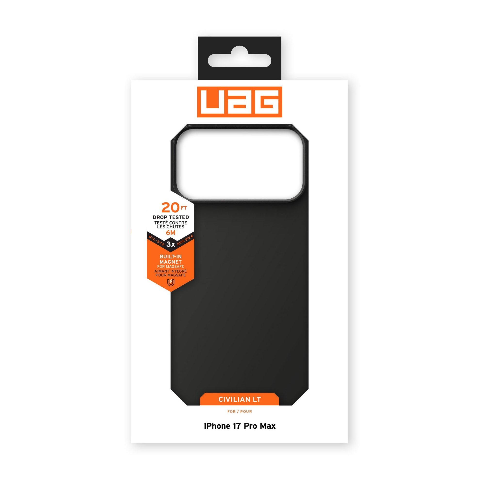 iPhone 17 Pro Max UAG Civilian LT MagSafe Case - Black - 15-14485