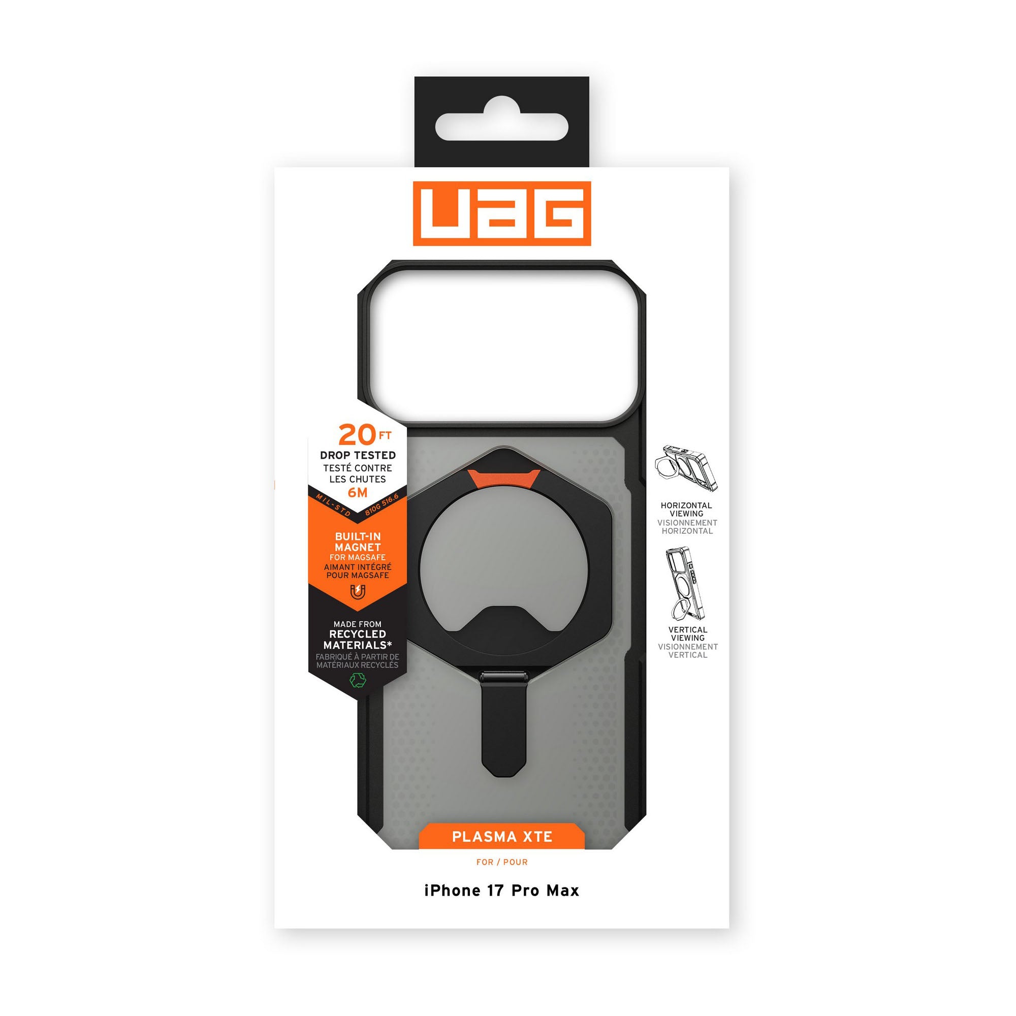 iPhone 17 Pro Max UAG Plasma XTE Magsafe Case - Black/Orange - 15-14501