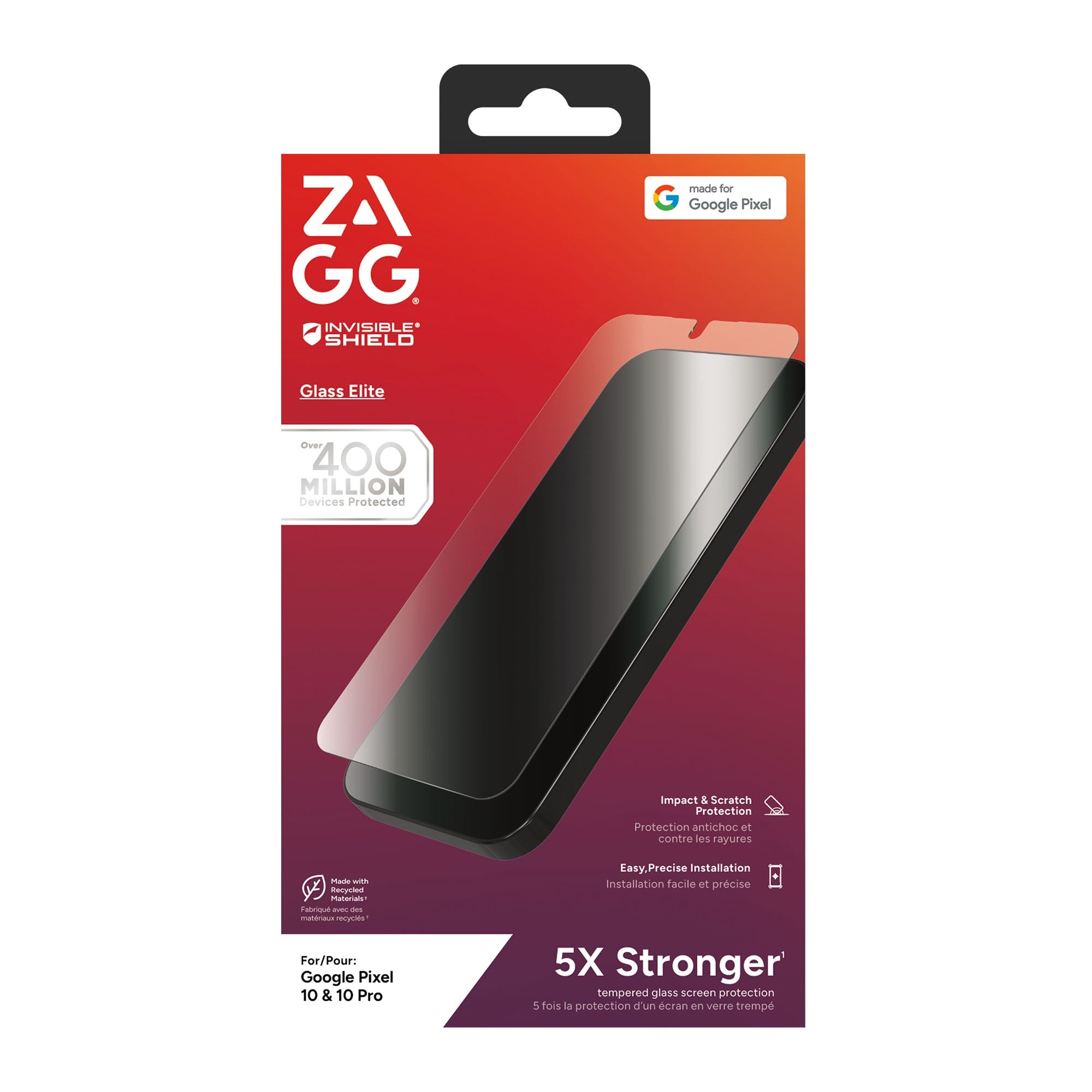 Google Pixel 10/10 Pro ZAGG InvisibleShield Glass Elite Biometric Screen Protector - 15-14504