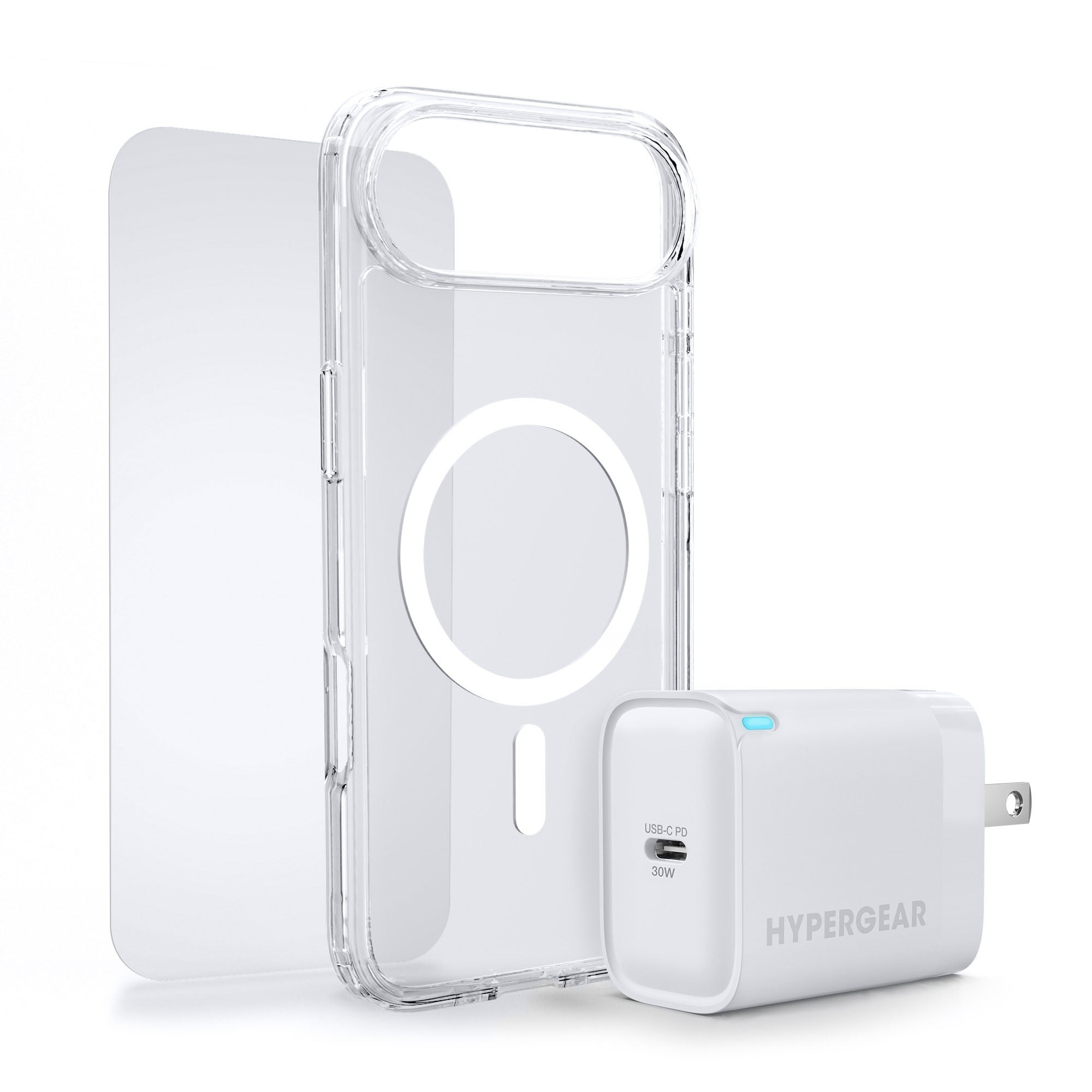 iPhone Air HyperGear Bundle - 30W Hub, Glass, Case w/ Magsafe - 15-14536