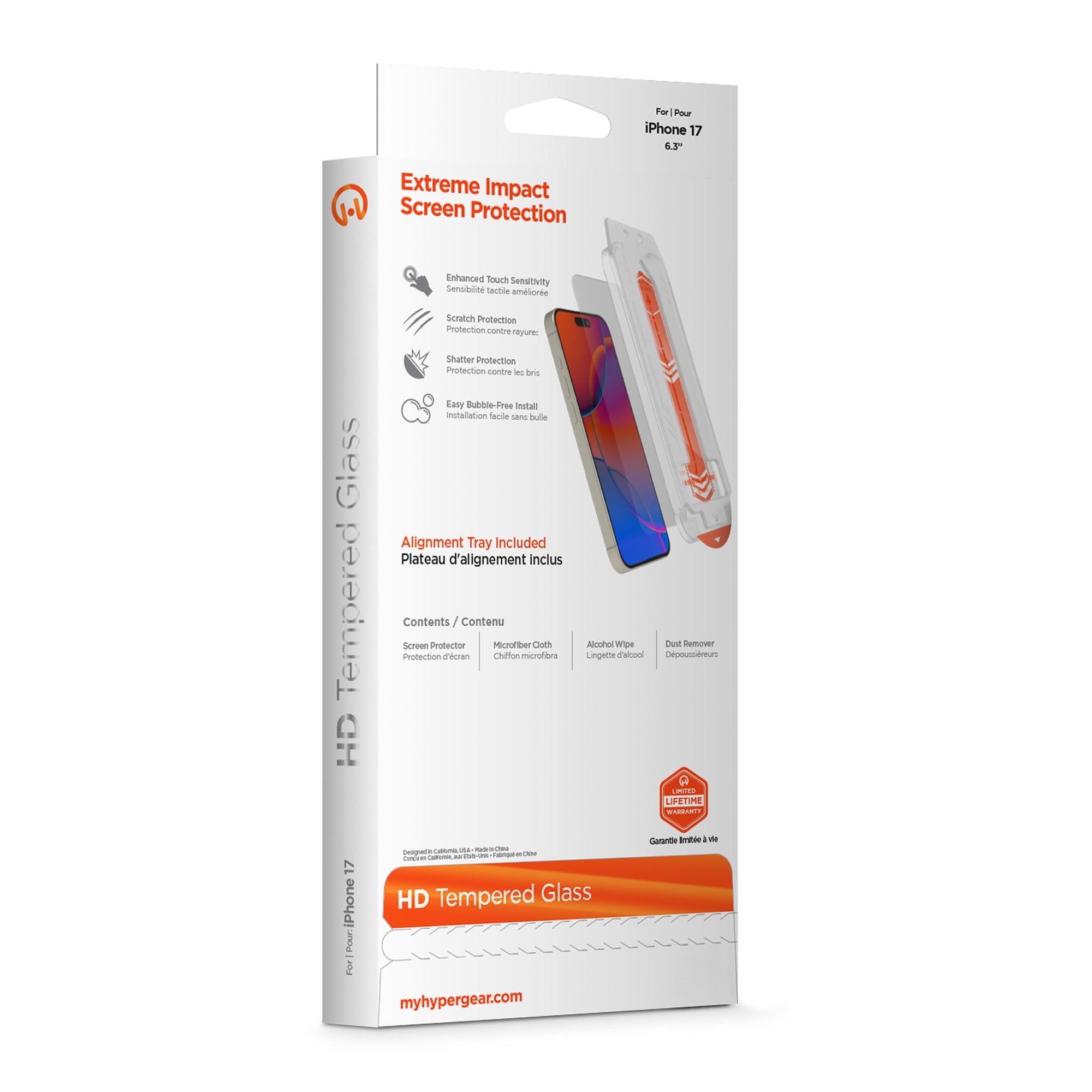 iPhone 17 HyperGear Tempered Glass Screen Protector w/Dust Removal Applicator Tray - 15-14541