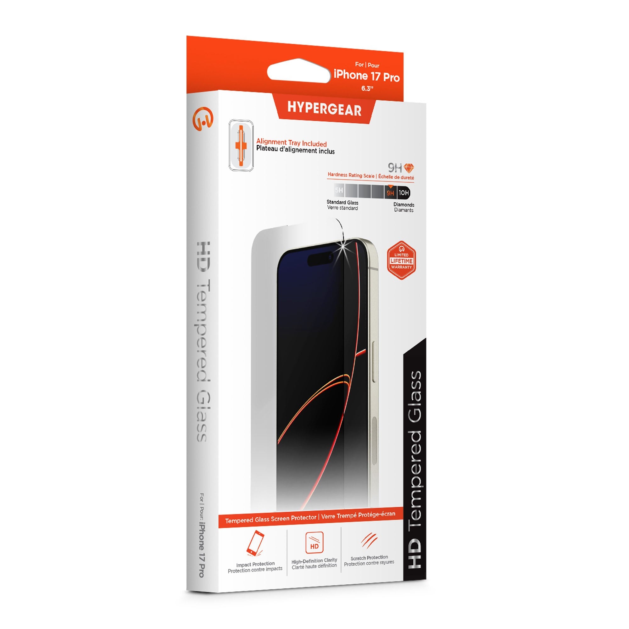 iPhone 17 Pro Max HyperGear Tempered Glass Screen Protector w/Dust Removal Applicator Tray - 15-14547