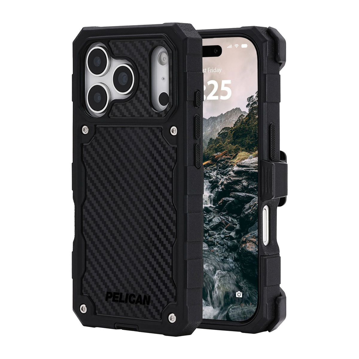 iPhone 18 Pro/17 Pro Pelican Shield MagSafe w/Holster Case - Carbon Fiber - 15-14604