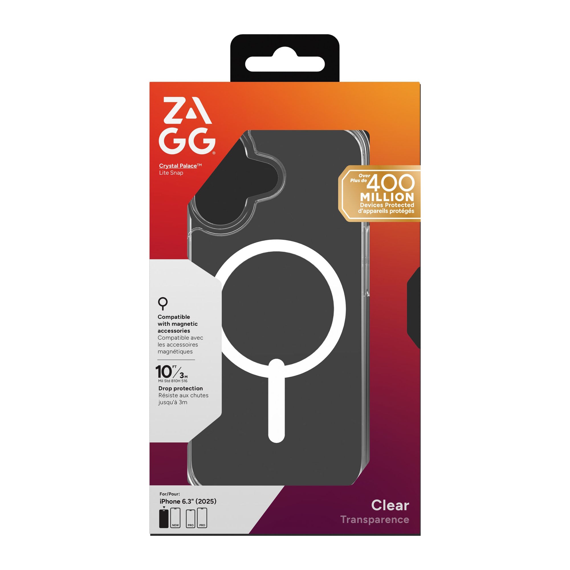 iPhone 17 ZAGG Graphene Crystal Palace Lite Snap Case - Clear - 15-14658
