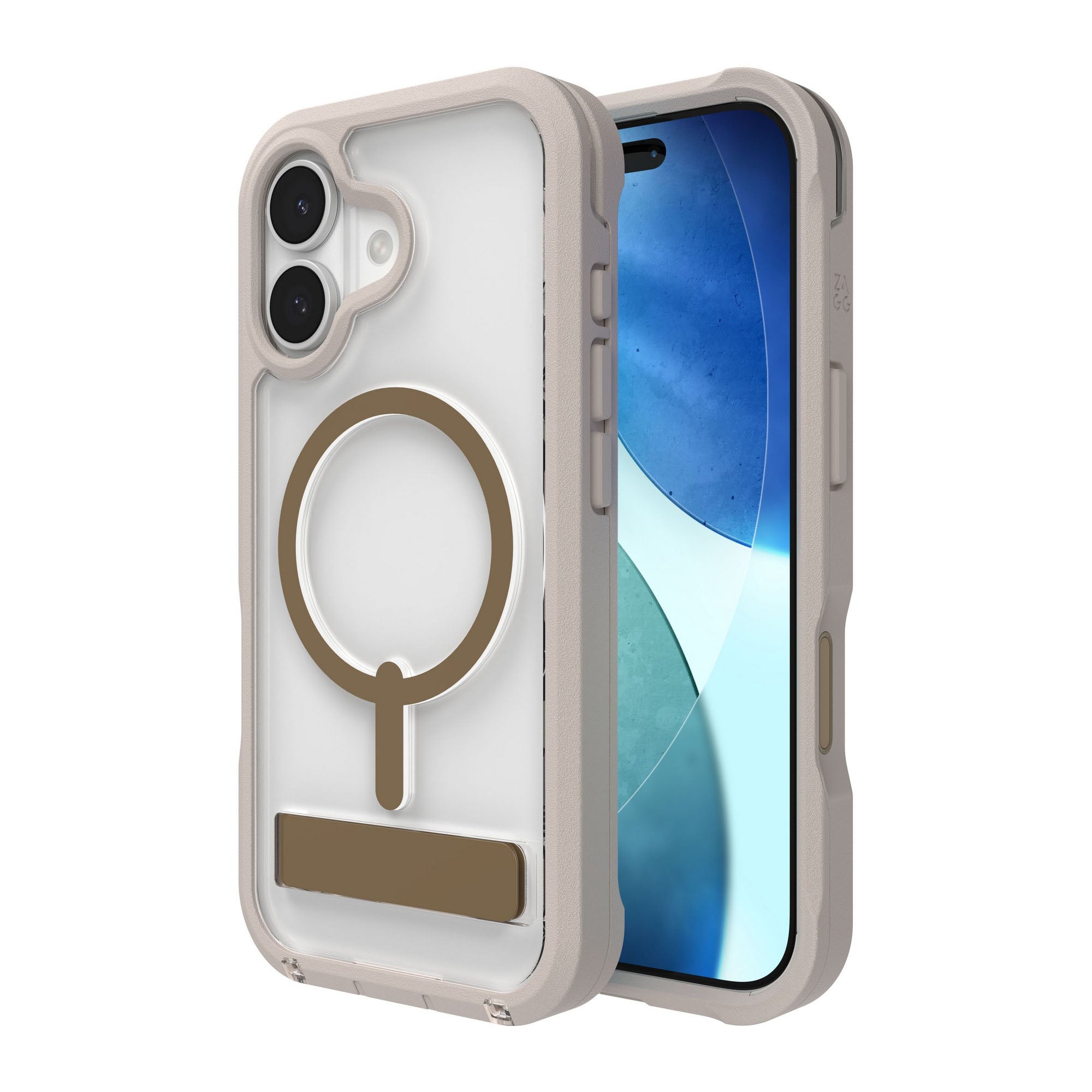 iPhone 17 ZAGG Graphene Rainier Snap Kickstand Case - Sandstone - 15-14669