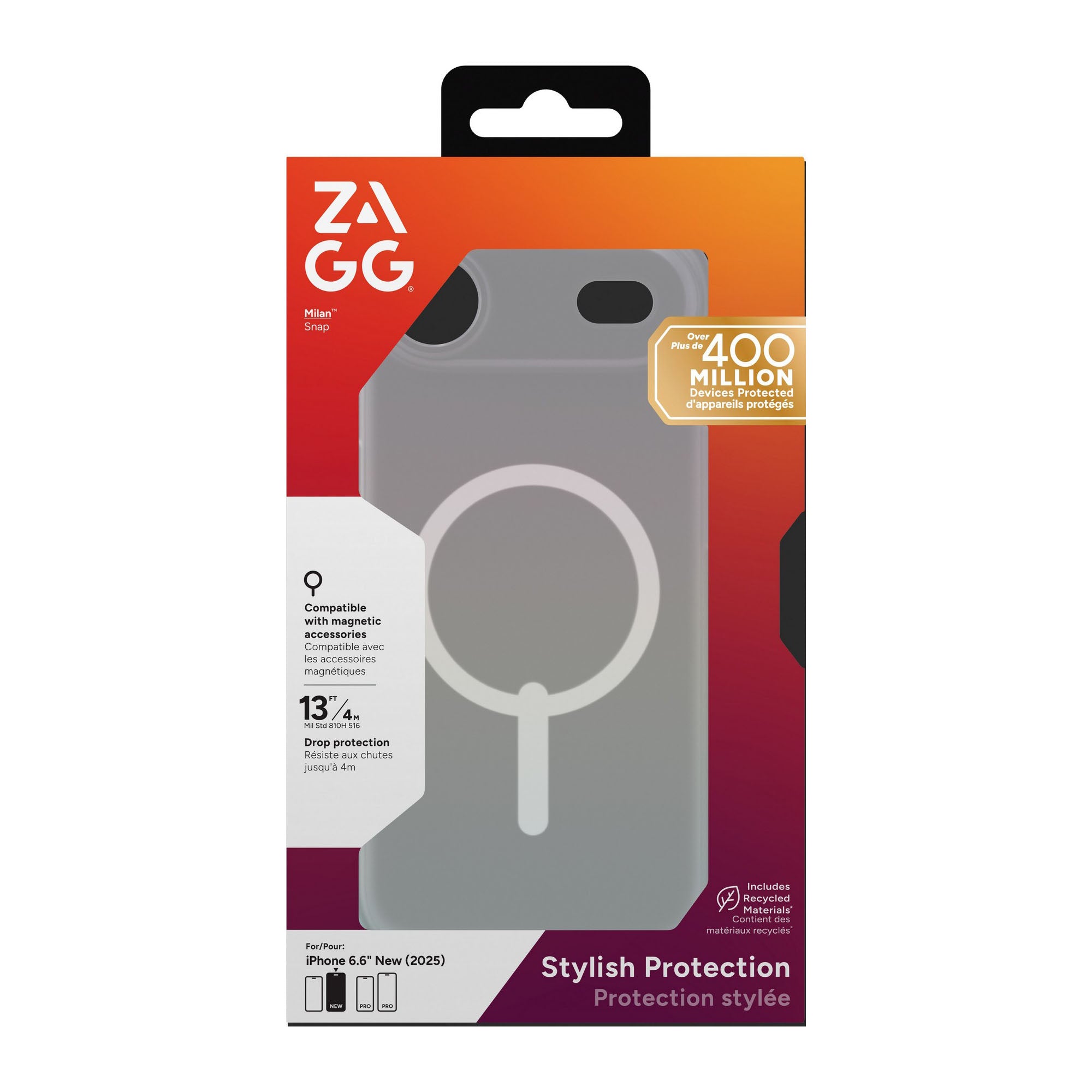 iPhone Air ZAGG Graphene Milan Snap Case - Matte Iridescent - 15-14687