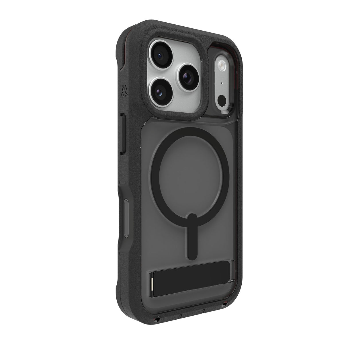 iPhone 17 Pro ZAGG Graphene Rainier Snap Kickstand Case - Smoke Black - 15-14708