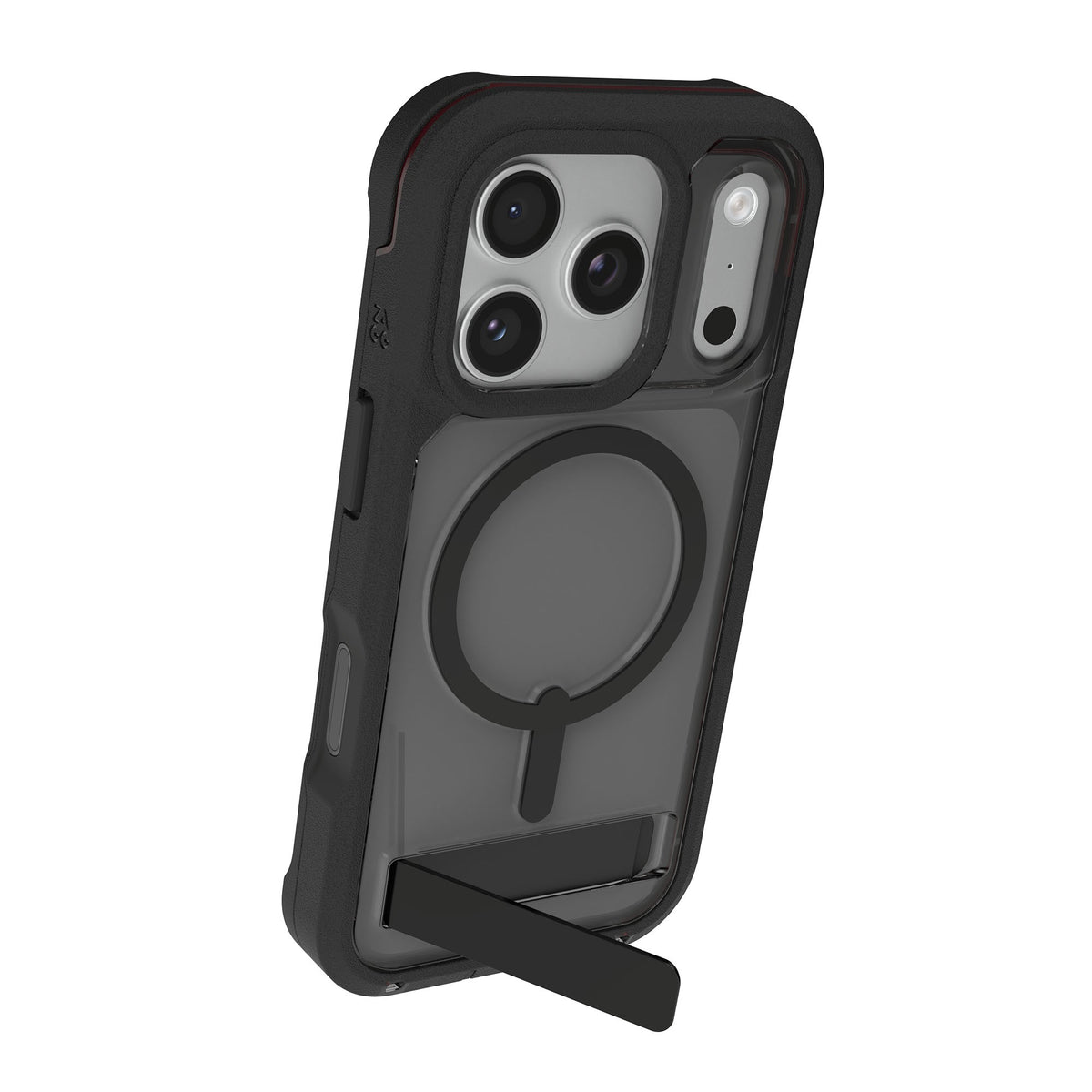 iPhone 17 Pro ZAGG Graphene Rainier Snap Kickstand Case - Smoke Black - 15-14708