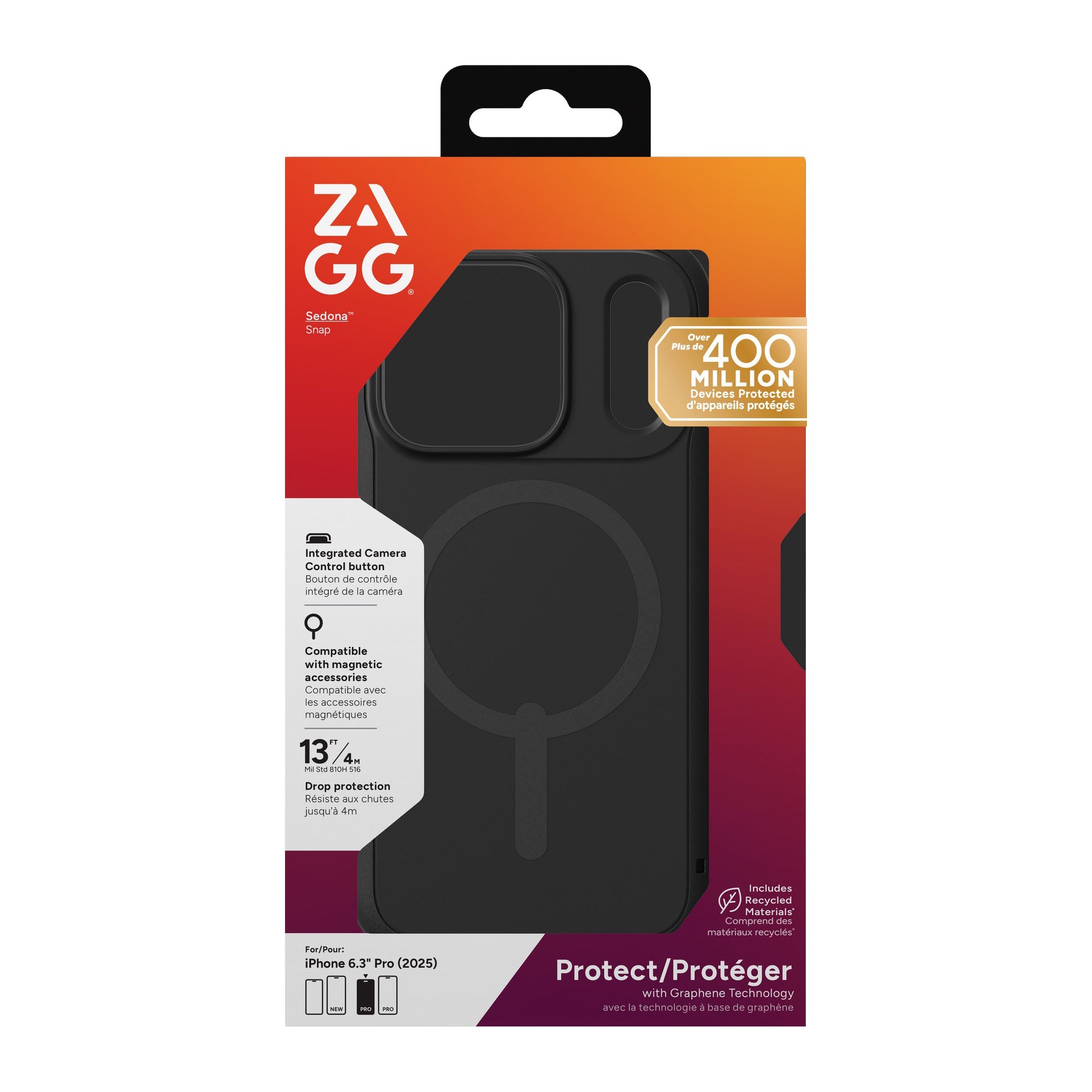 iPhone 17 Pro ZAGG Graphene Sedona Snap Case - Black - 15-14711