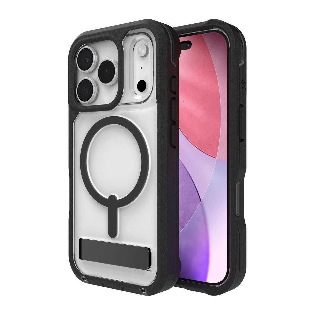 iPhone 17 Pro ZAGG Graphene Rainier Snap Kickstand Case - Black - 15-14720