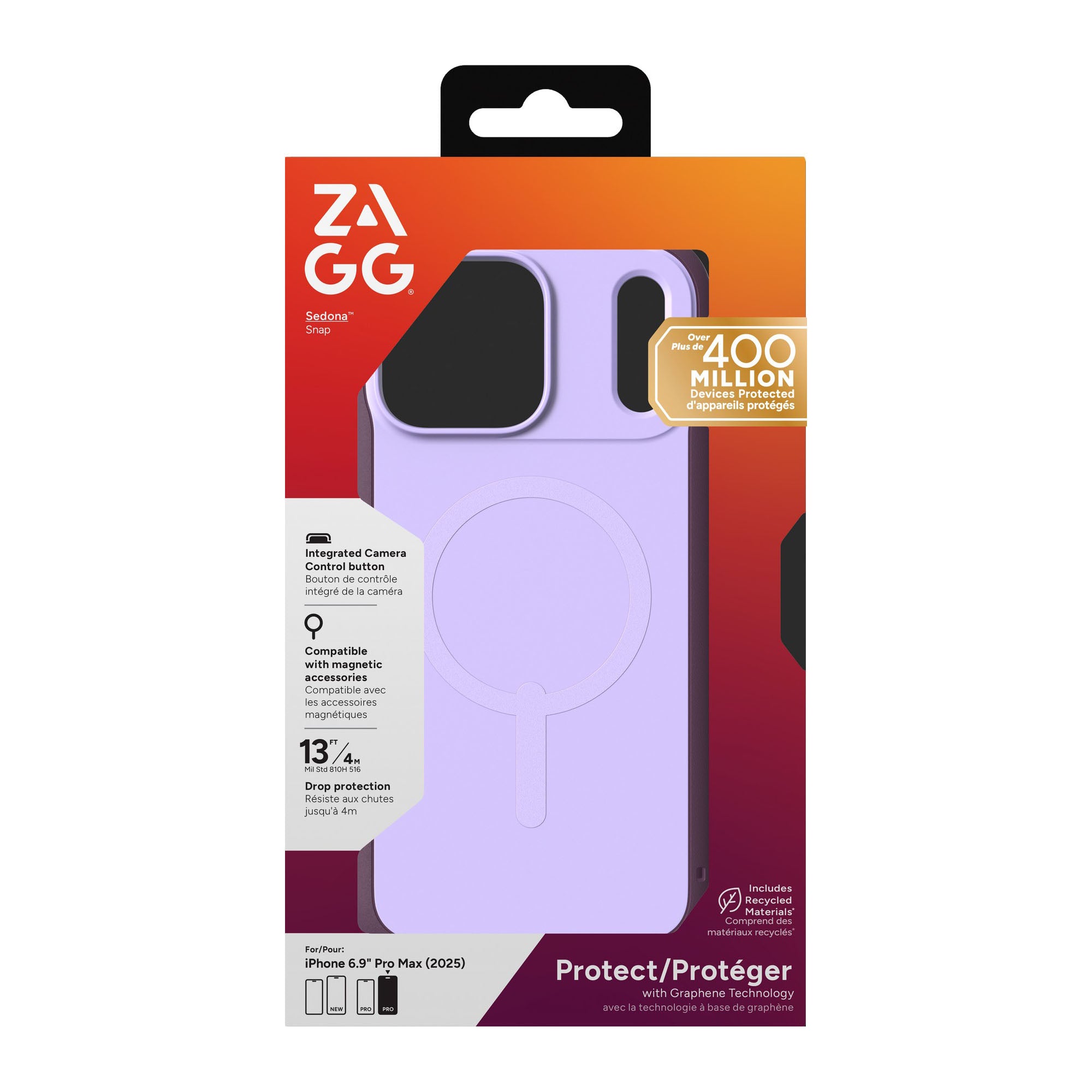 iPhone 18 Pro Max/17 Pro Max ZAGG Graphene Sedona Snap Case - Dusty Grape - 15-14727