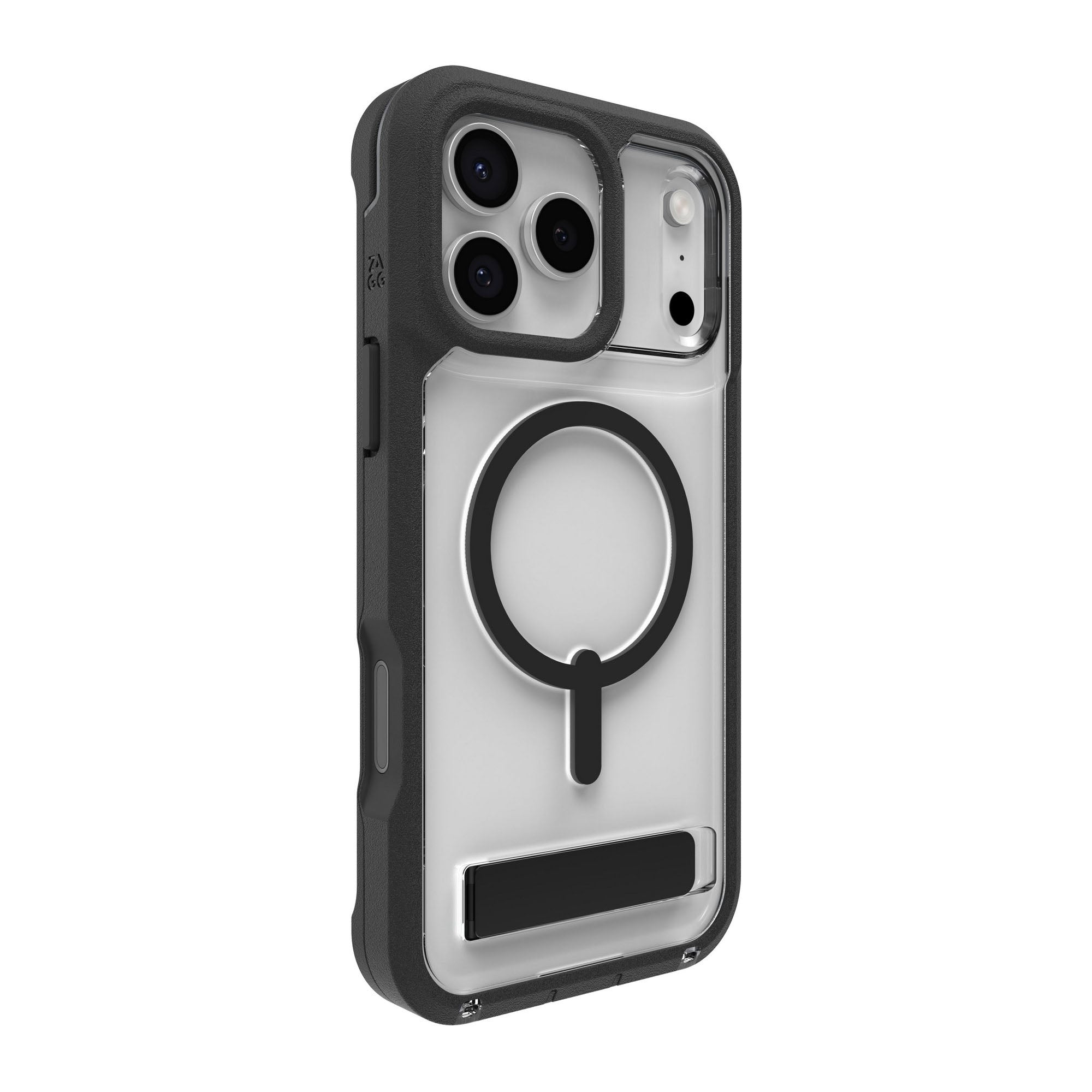 iPhone 17 Pro Max ZAGG Graphene Rainier Snap Kickstand Case - Clear/Black - 15-14729