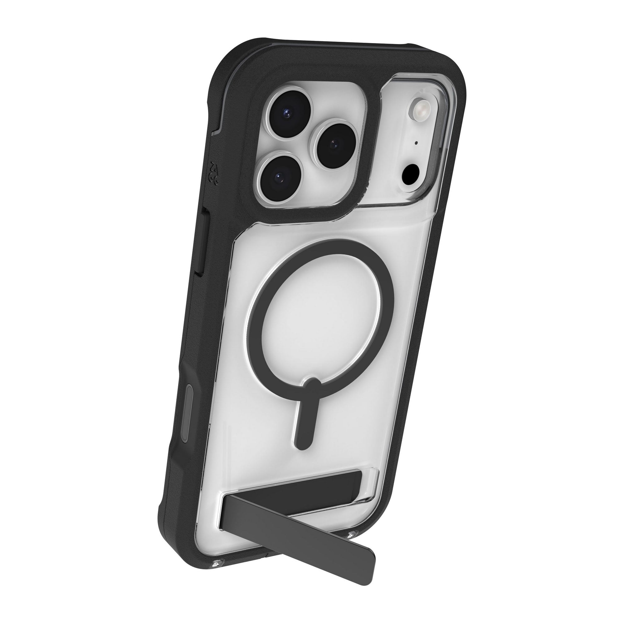 iPhone 17 Pro Max ZAGG Graphene Rainier Snap Kickstand Case - Clear/Black - 15-14729