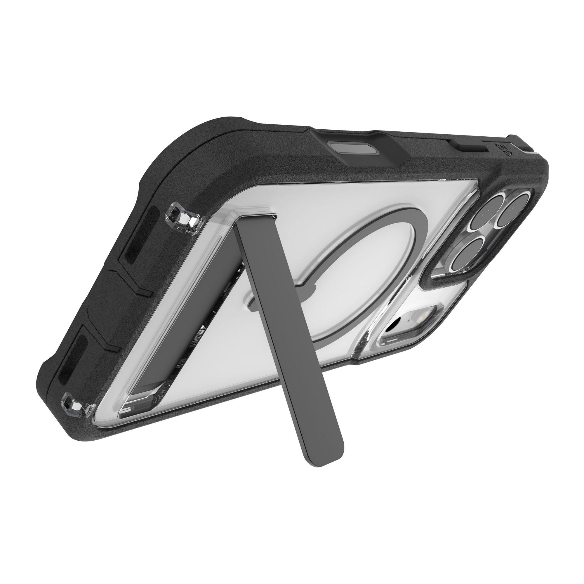 iPhone 17 Pro Max ZAGG Graphene Rainier Snap Kickstand Case - Clear/Black - 15-14729