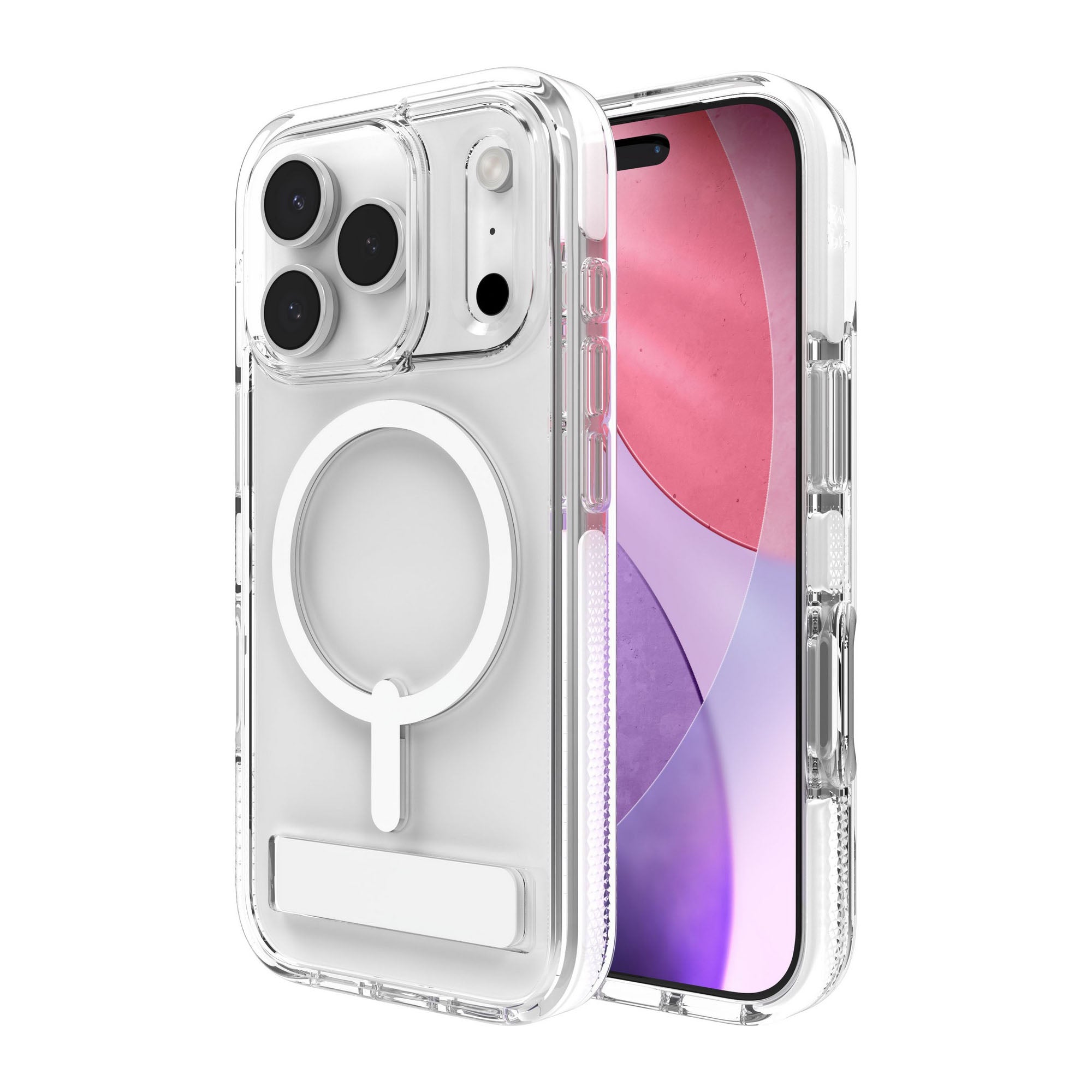iPhone 17 Pro ZAGG Graphene Santa Cruz Snap Kickstand Case - White - 15-14748