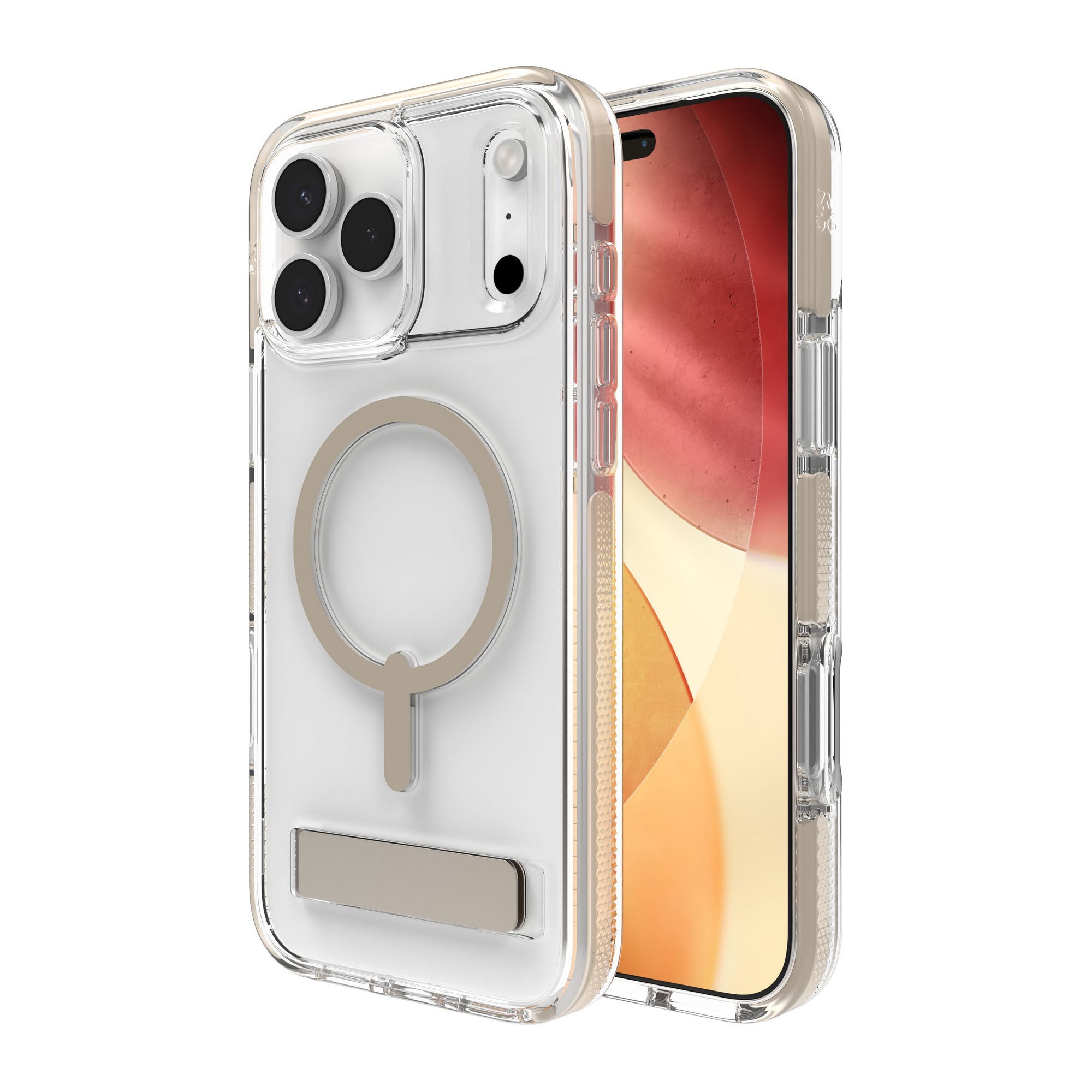 iPhone 17 Pro Max ZAGG Graphene Santa Cruz Snap Kickstand Case - Titanium - 15-14749
