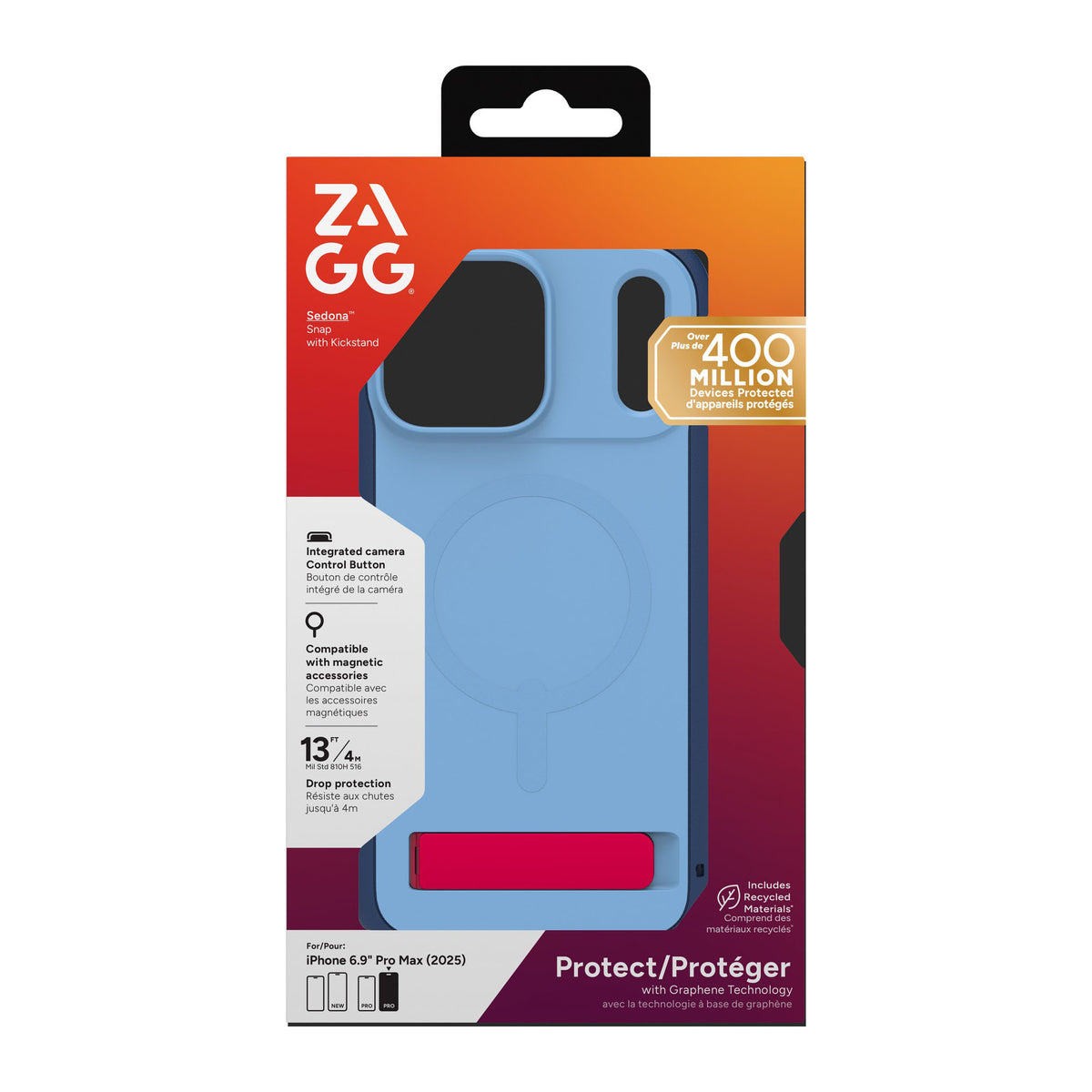 iPhone 18 Pro Max/17 Pro Max ZAGG Graphene Sedona Snap Kickstand Case - Royal Ember - 15-14754
