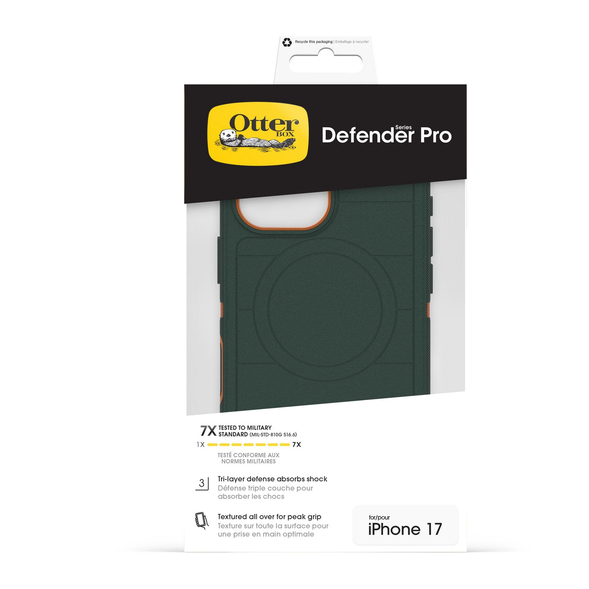 iPhone 17 Otterbox Defender Pro w/MagSafe + Camera Control Case - Green Intrigue - 15-14763