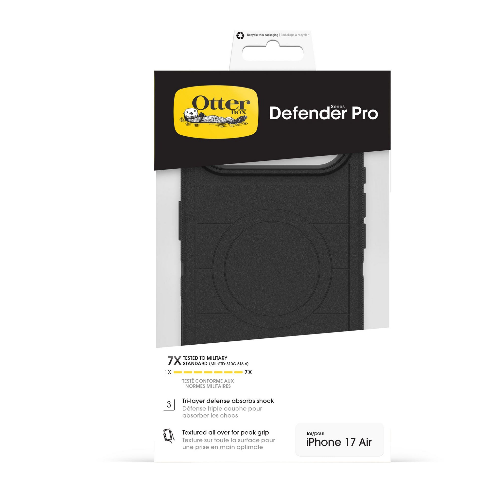 iPhone Air Otterbox Defender Pro w/MagSafe + Camera Control Case - Black - 15-14797
