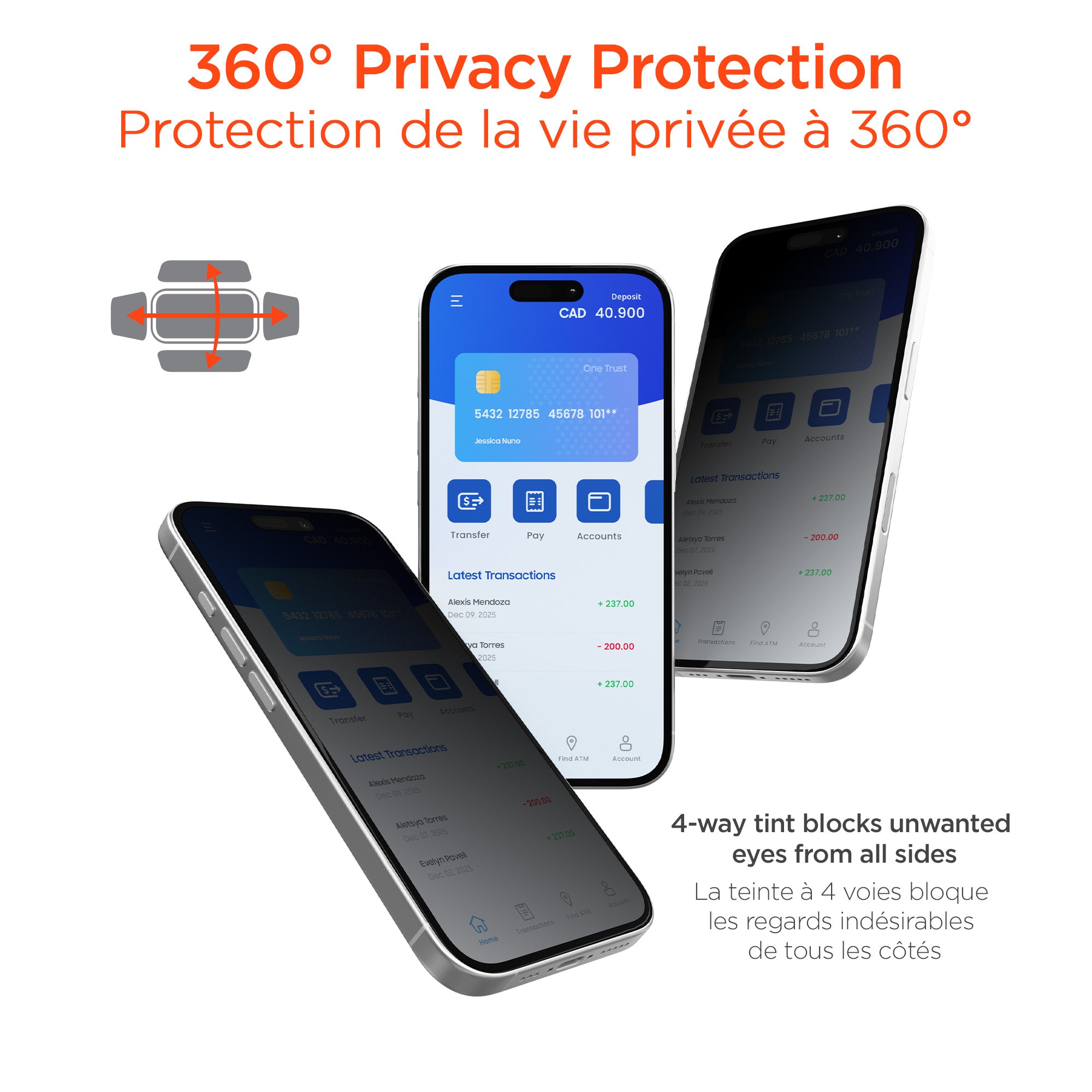 iPhone Air HyperGear 4-way Privacy Glass Screen Protector w/Dust-Free Install Tray - 15-14886
