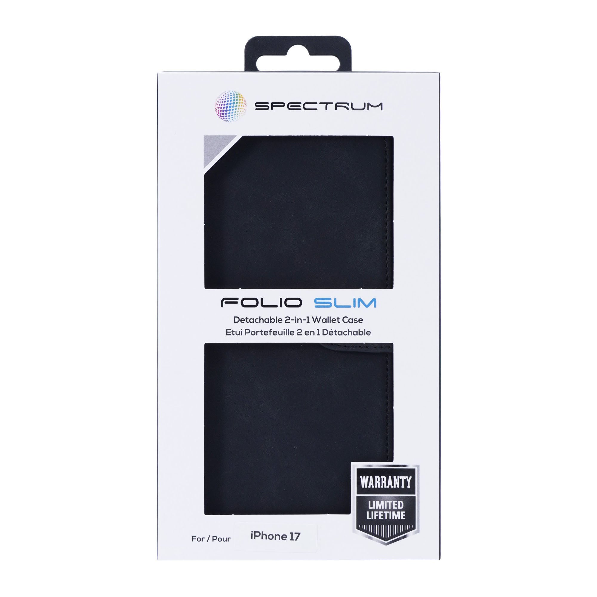 iPhone 17 SPECTRUM Folio Slim Detachable 2-1 Wallet Case - Black - 15-14904