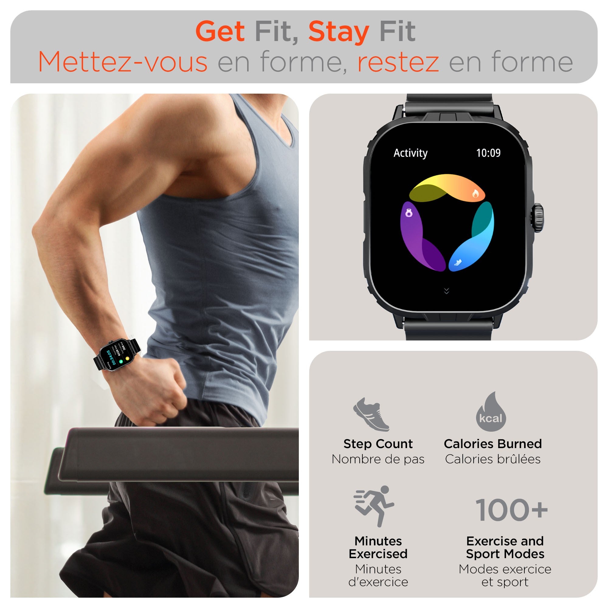 HyperGear Fit X2 Smartwatch + Fitness Tracker - 15-15025
