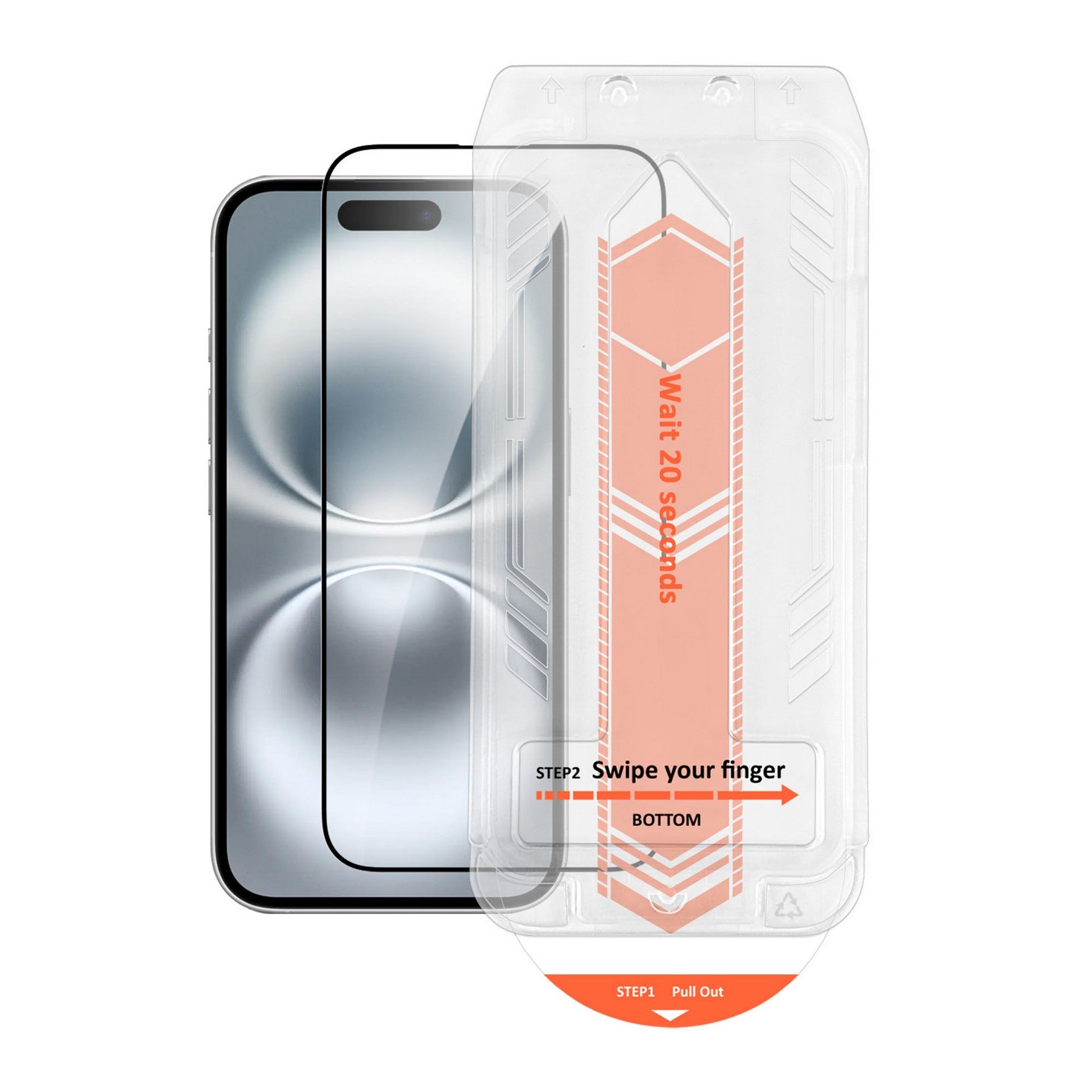 iPhone 16/15 HyperGear Edge-to-Edge Glass Screen Protector w/Installation Applicator Tray - 15-15057