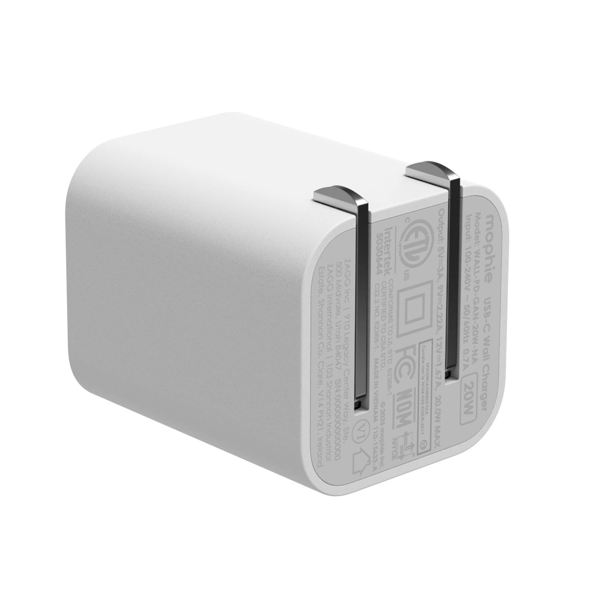 Mophie Speedport 20W USB-C Wall Charger - White - 15-15066