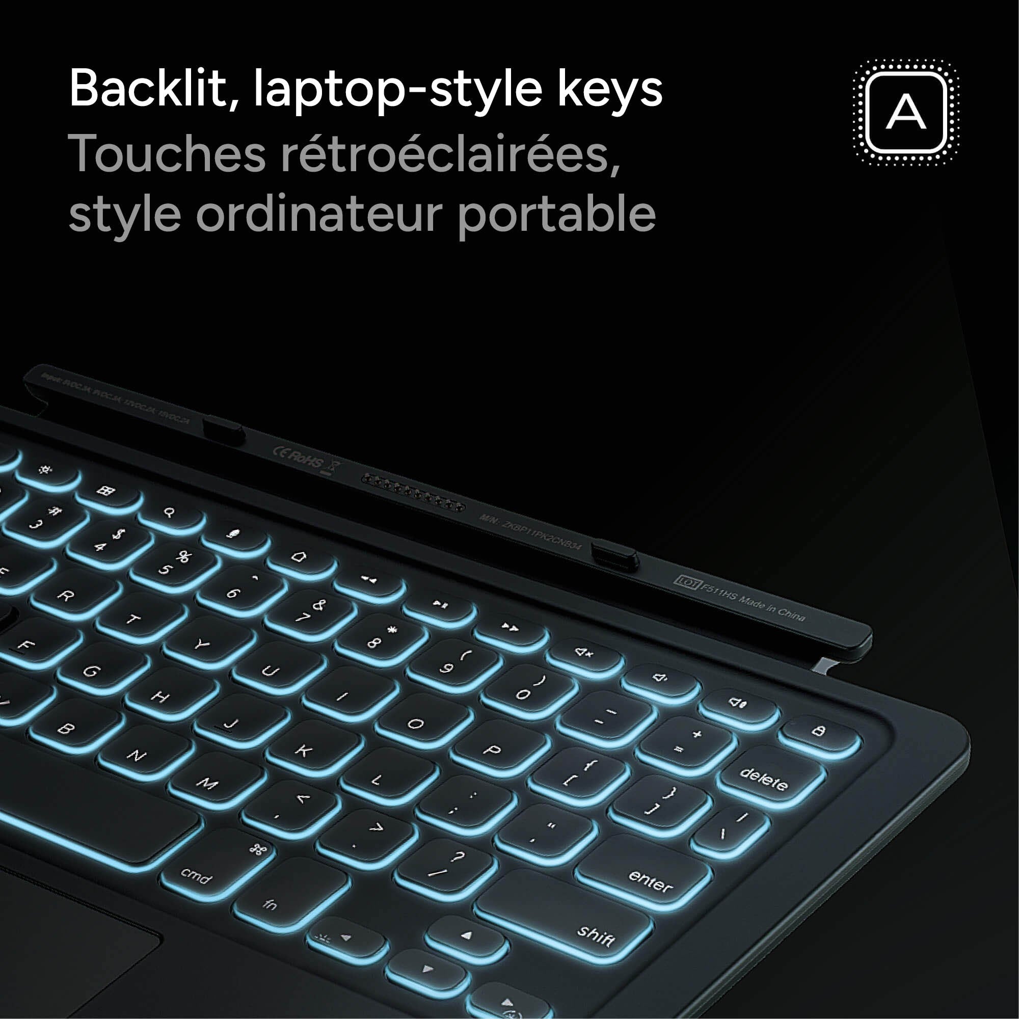 iPad Air 11-in M4/M3/M2 ZAGG Pro Keys Connect Keyboard - Black - 15-15105