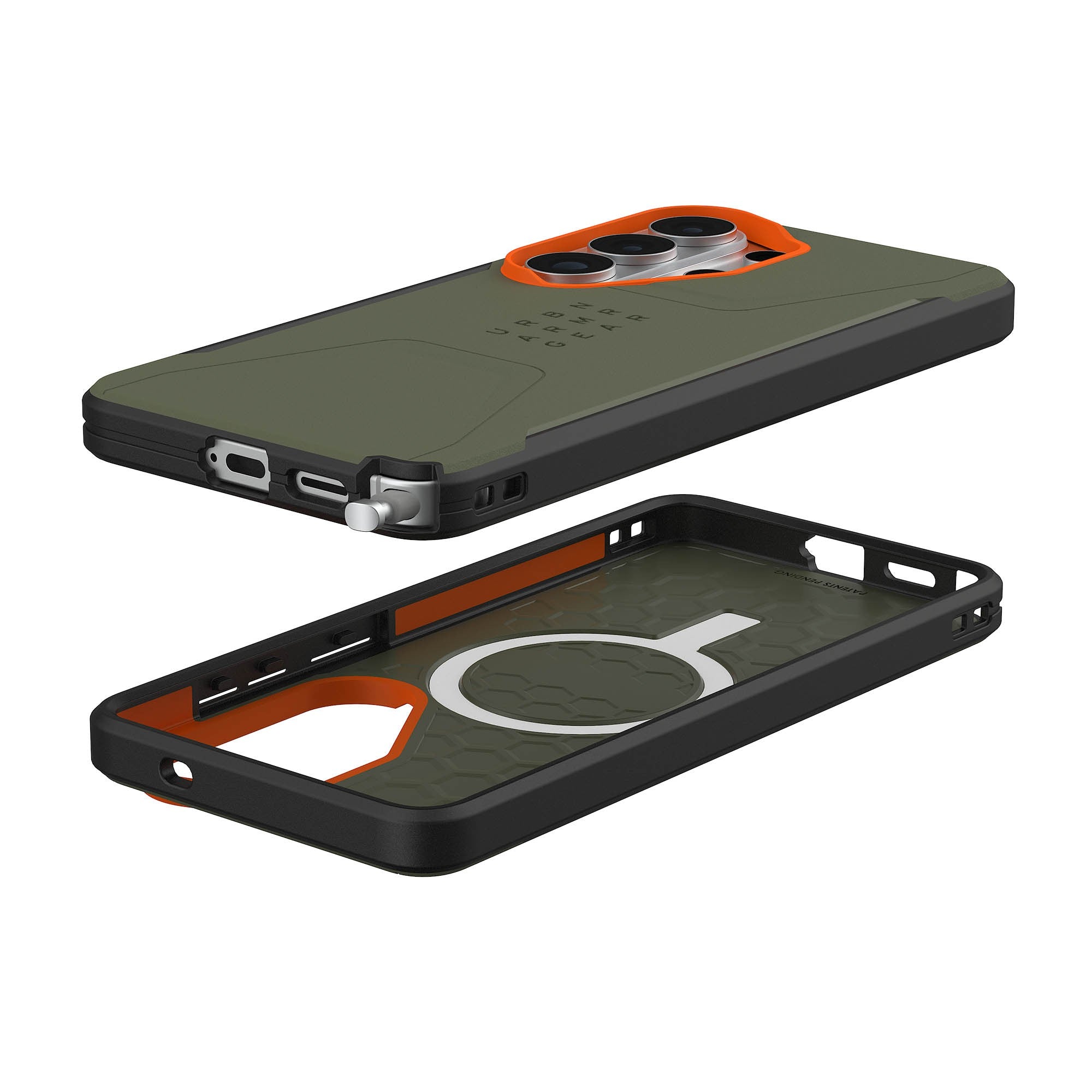 Samsung Galaxy S26 Ultra UAG Civilian w/Magnet Case - Olive Drab/Orange - 15-15132
