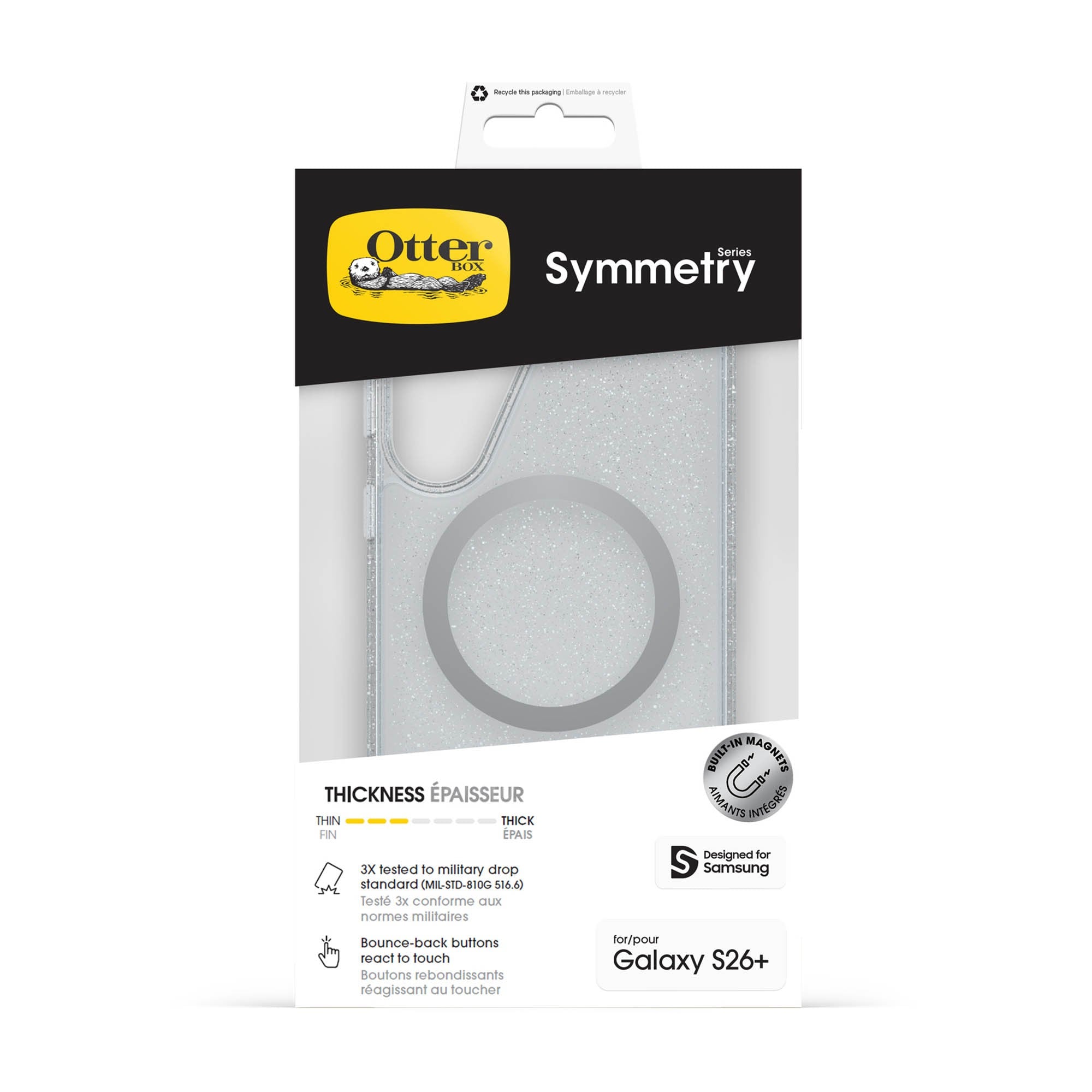 Samsung Galaxy S26+ Otterbox Symmetry Clear w/Magnets Case - Stardust - Clear - 15-15209