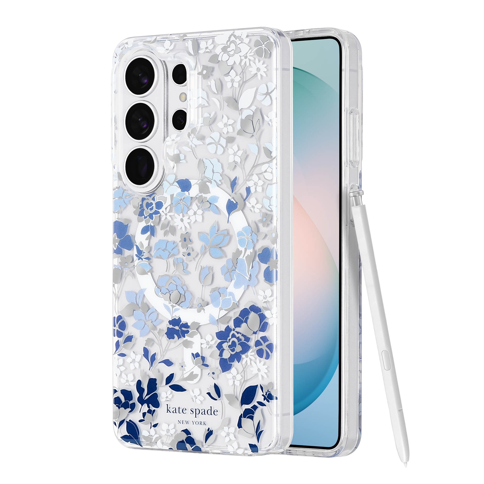 Samsung Galaxy S26 Ultra Kate Spade Protective w/Magnet Case - Flowerbed Blue - 15-15235