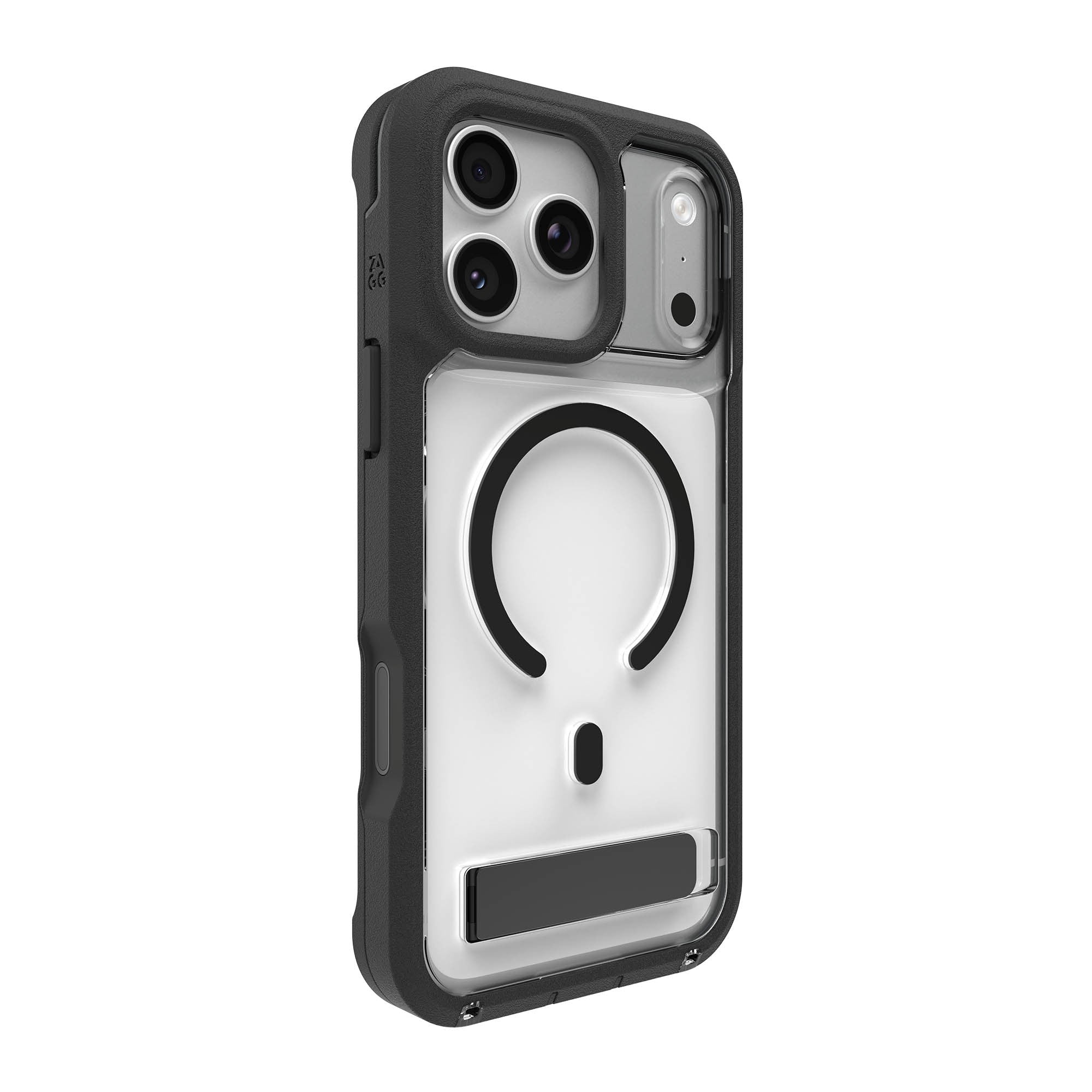 iPhone 17 Pro Max ZAGG Graphene Rainier Snap Kickstand Case - Clear/Black - 15-15274