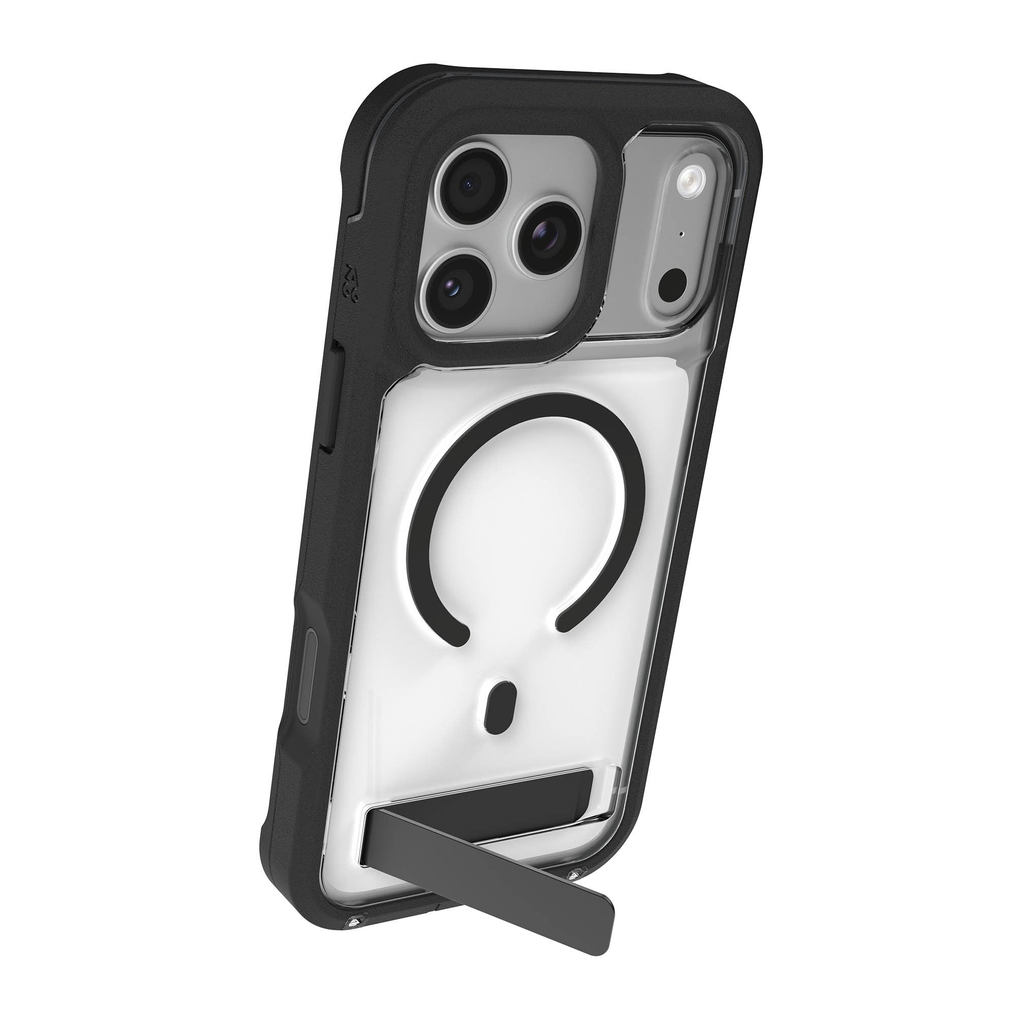 iPhone 17 Pro Max ZAGG Graphene Rainier Snap Kickstand Case - Clear/Black - 15-15274